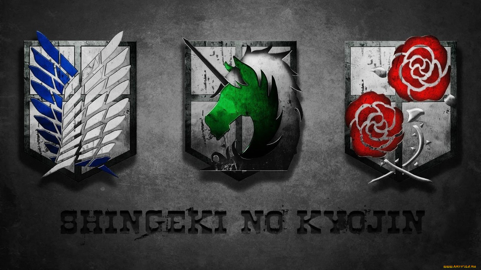аниме, shingeki, no, kyojin, attack, on, titan, team, logo, shingeki, no, kyojin