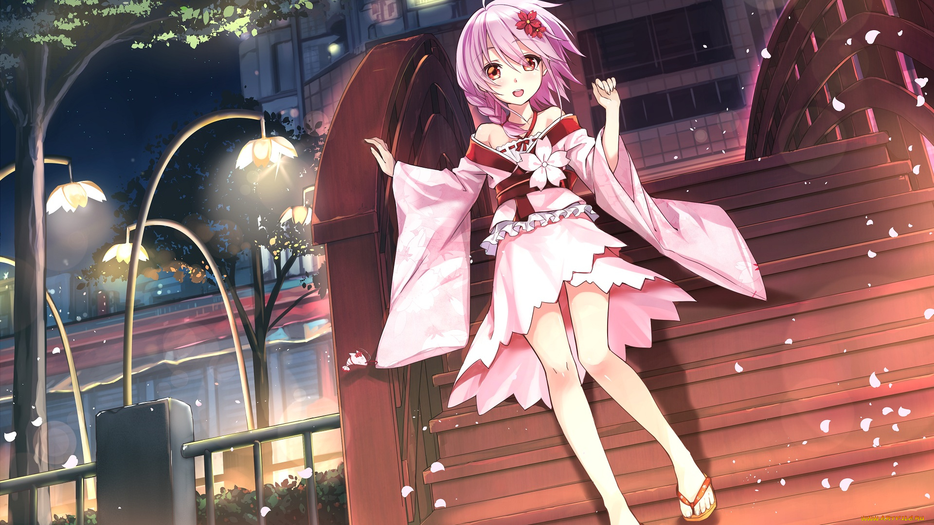 аниме, unknown, , другое, tagme, artist, девочка, лестница