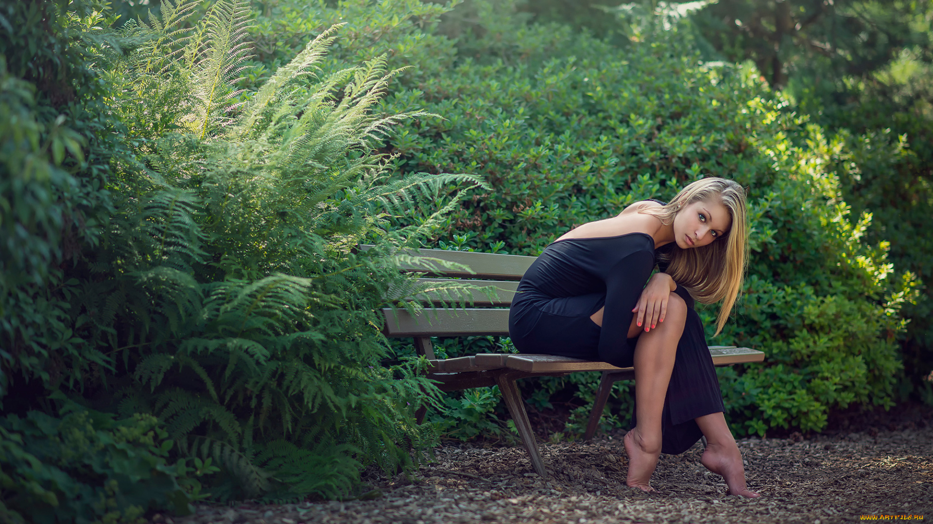 девушки, -unsort, , блондинки, девушка, oceane, charoy, фигура, ножки, скамья