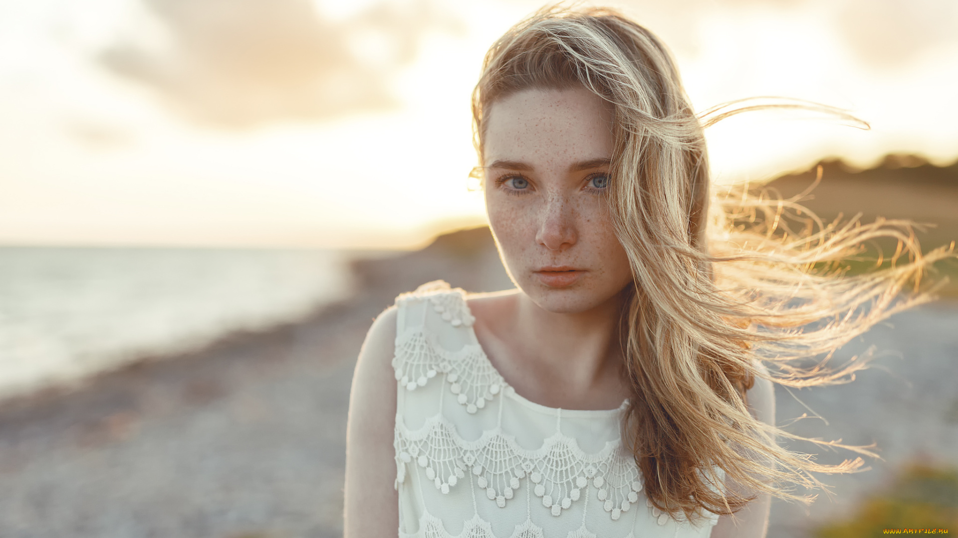 девушки, -unsort, , блондинки, веснушки, прелесть, sunset, face