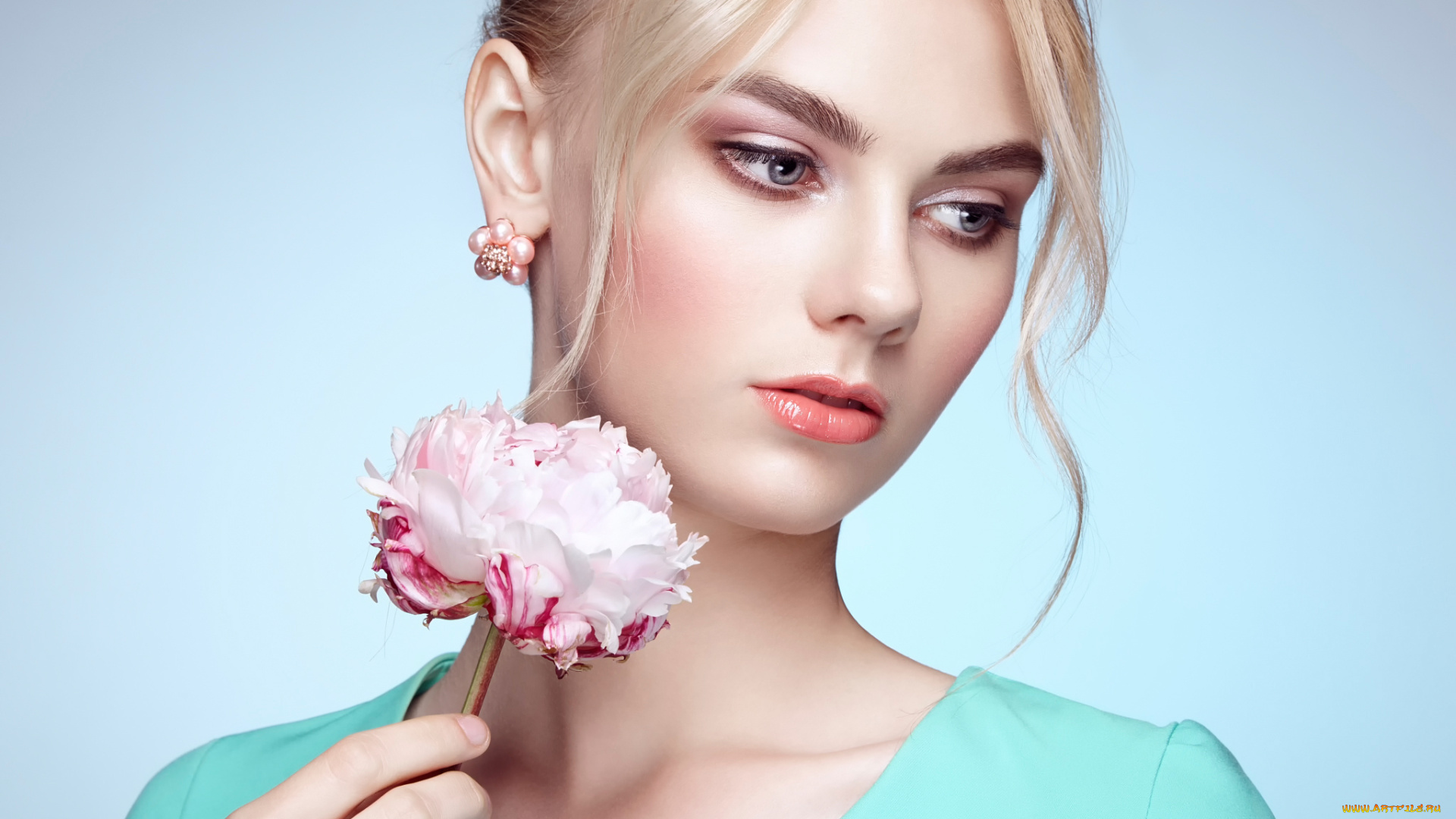 девушки, -unsort, , лица, , портреты, макияж, цветок, портрет, oleg, gekman, sensual, woman, with, portrait, of, beautiful