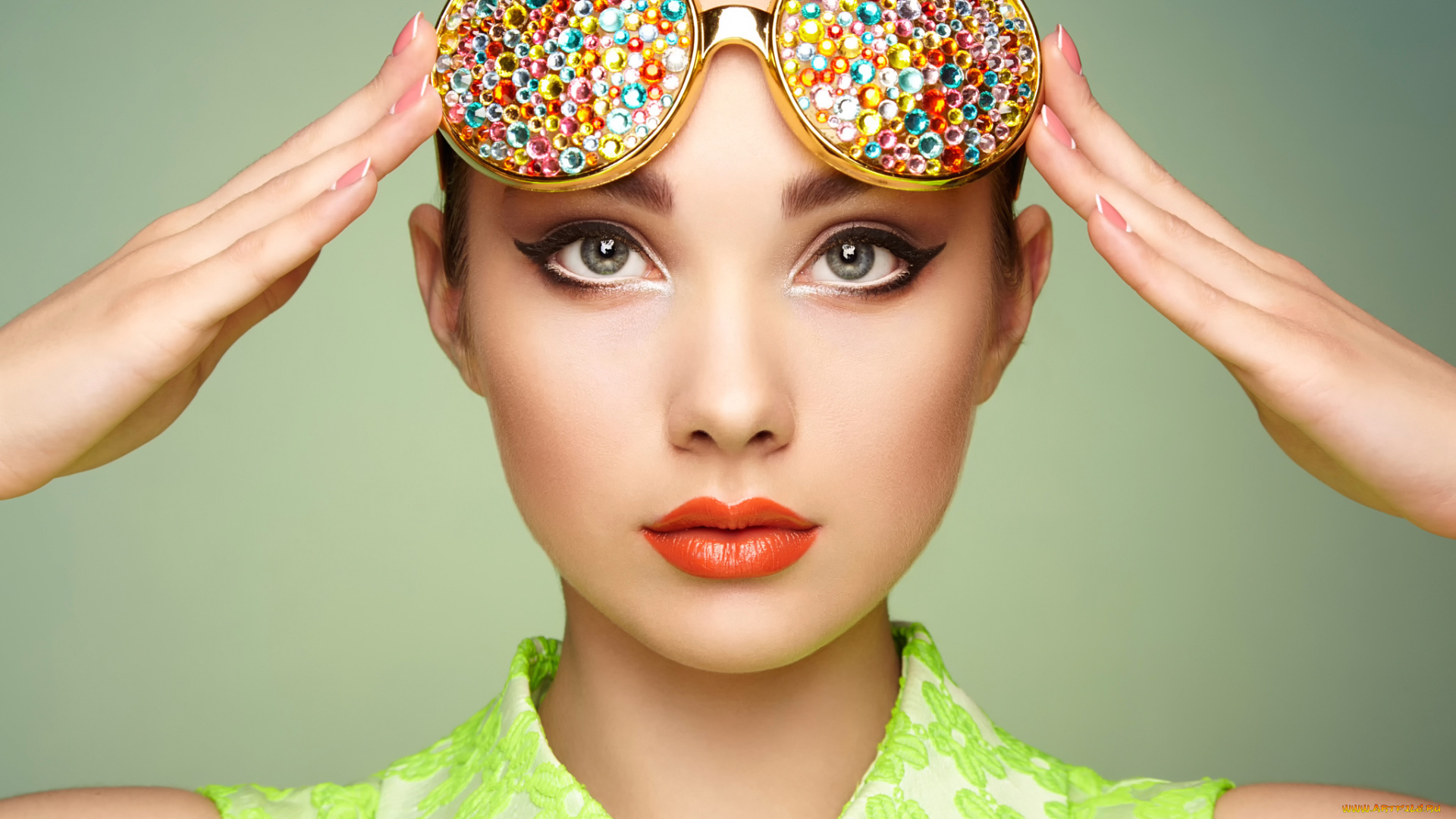 девушки, -unsort, , лица, , портреты, очки, портрет, young, woman, oleg, gekman, макияж, portrait, of, beautiful