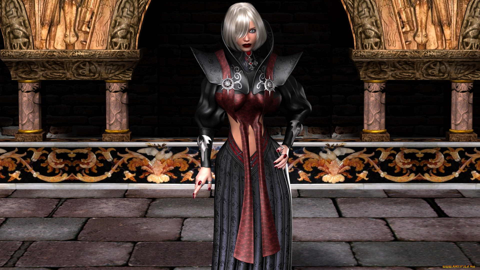 видео, игры, dark, heresy, девушка, взгляд, фон