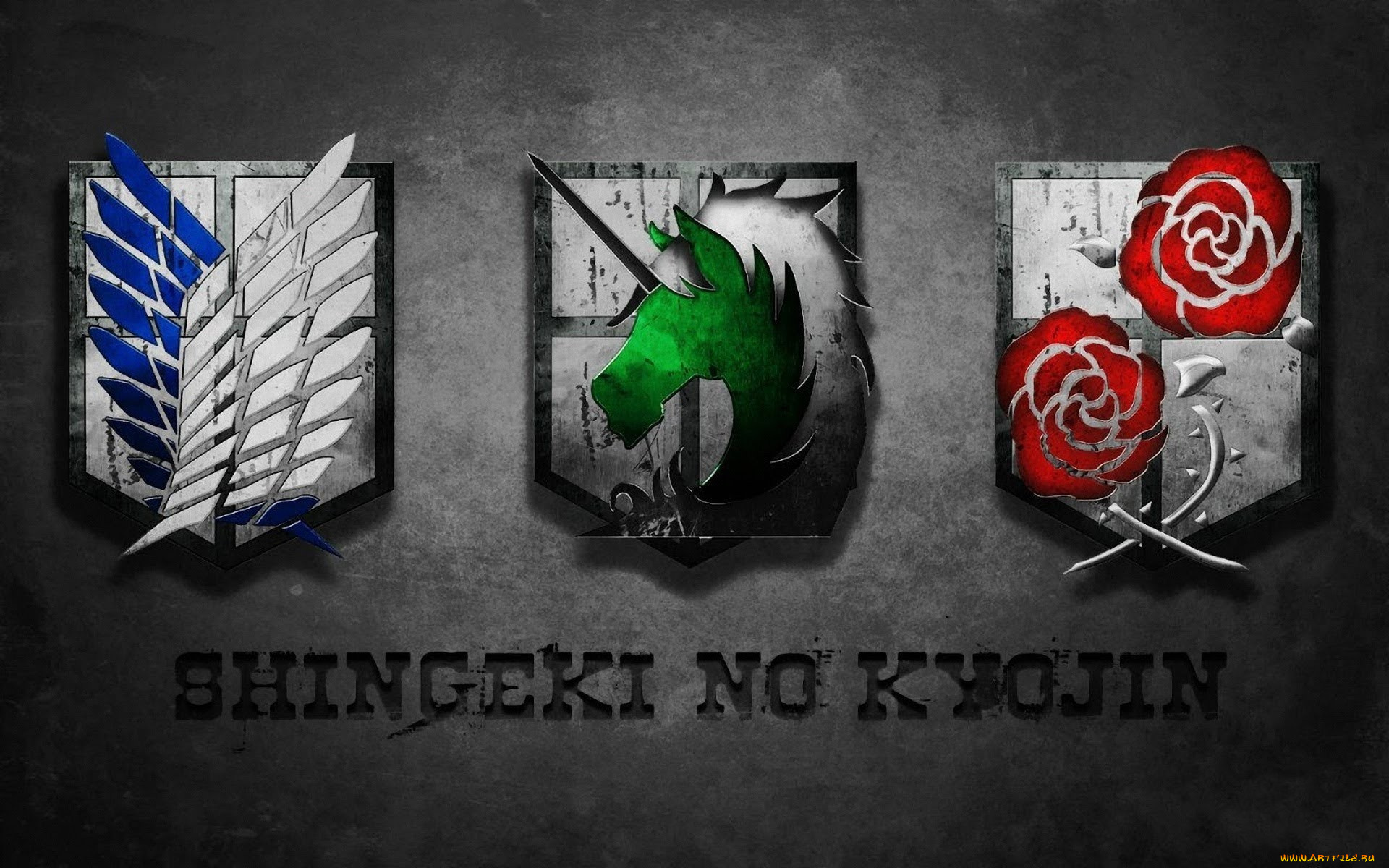 аниме, shingeki, no, kyojin, attack, on, titan, team, logo, shingeki, no, kyojin