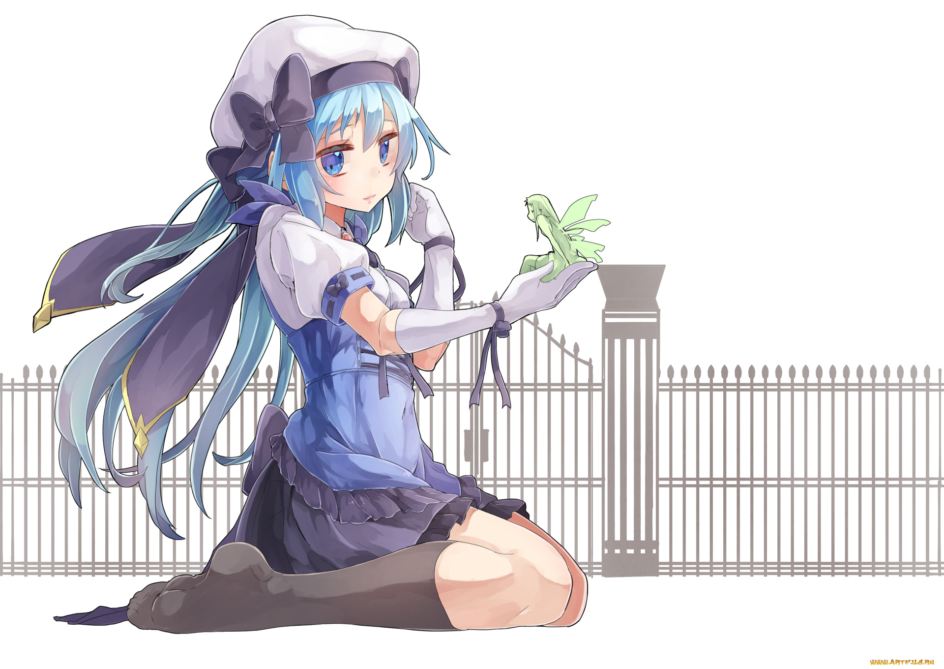 аниме, животные, , существа, фея, девочка, арт, saraki