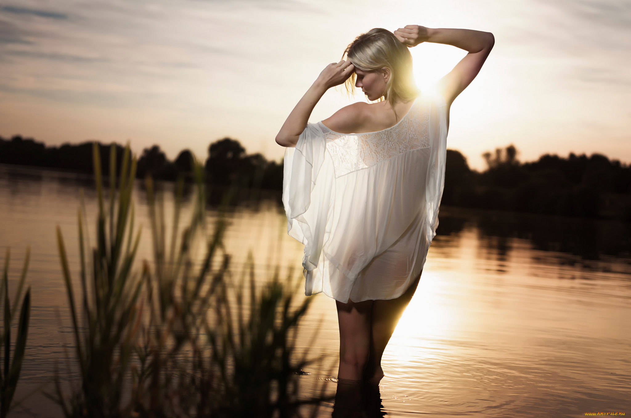 девушки, -unsort, , блондинки, florian, weiler, закат