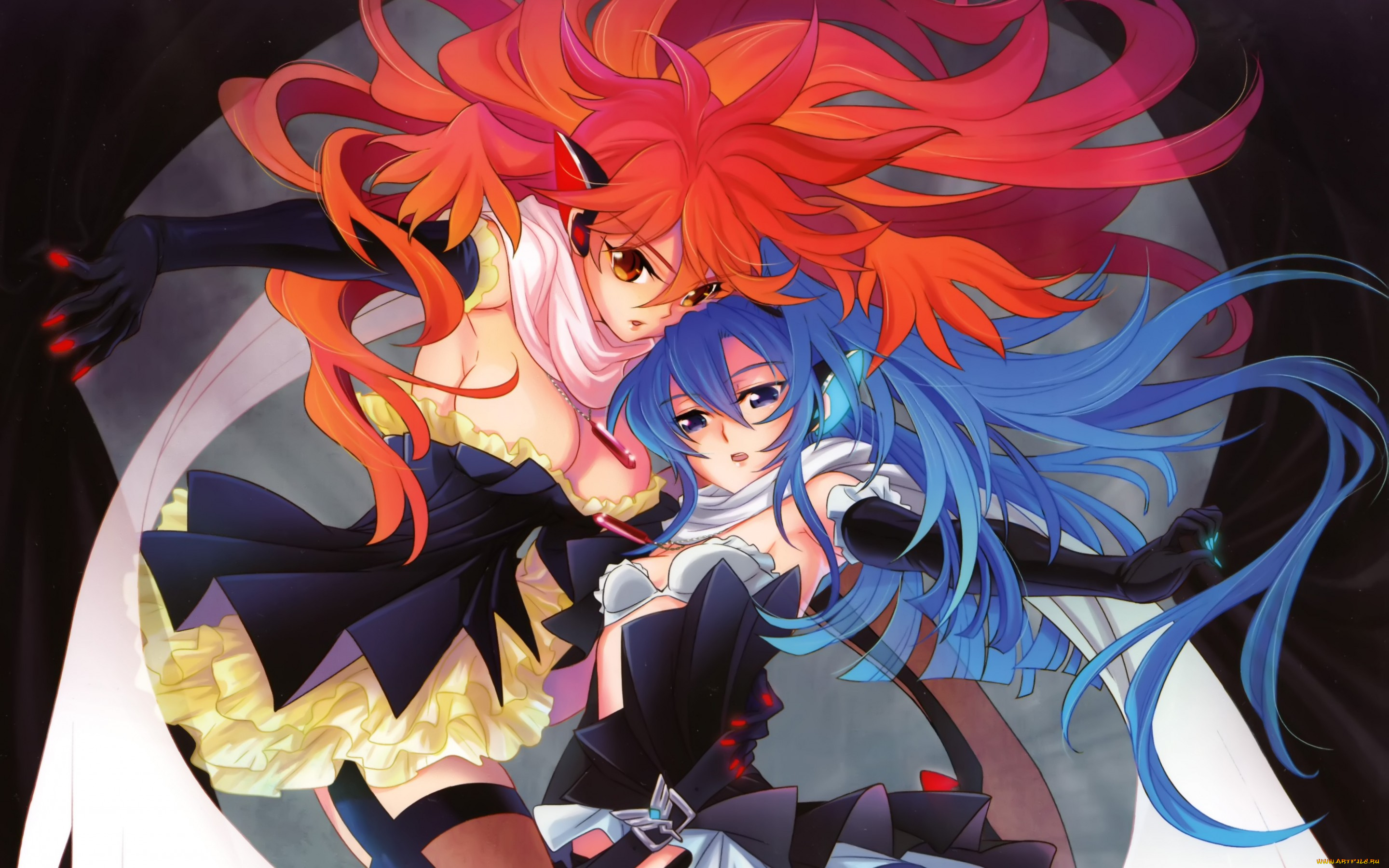 аниме, senki, zesshou, symphogear, крылья, девушки, amou, kanade, kazanari, tsubasa, senki, zesshou, symphogear, арт