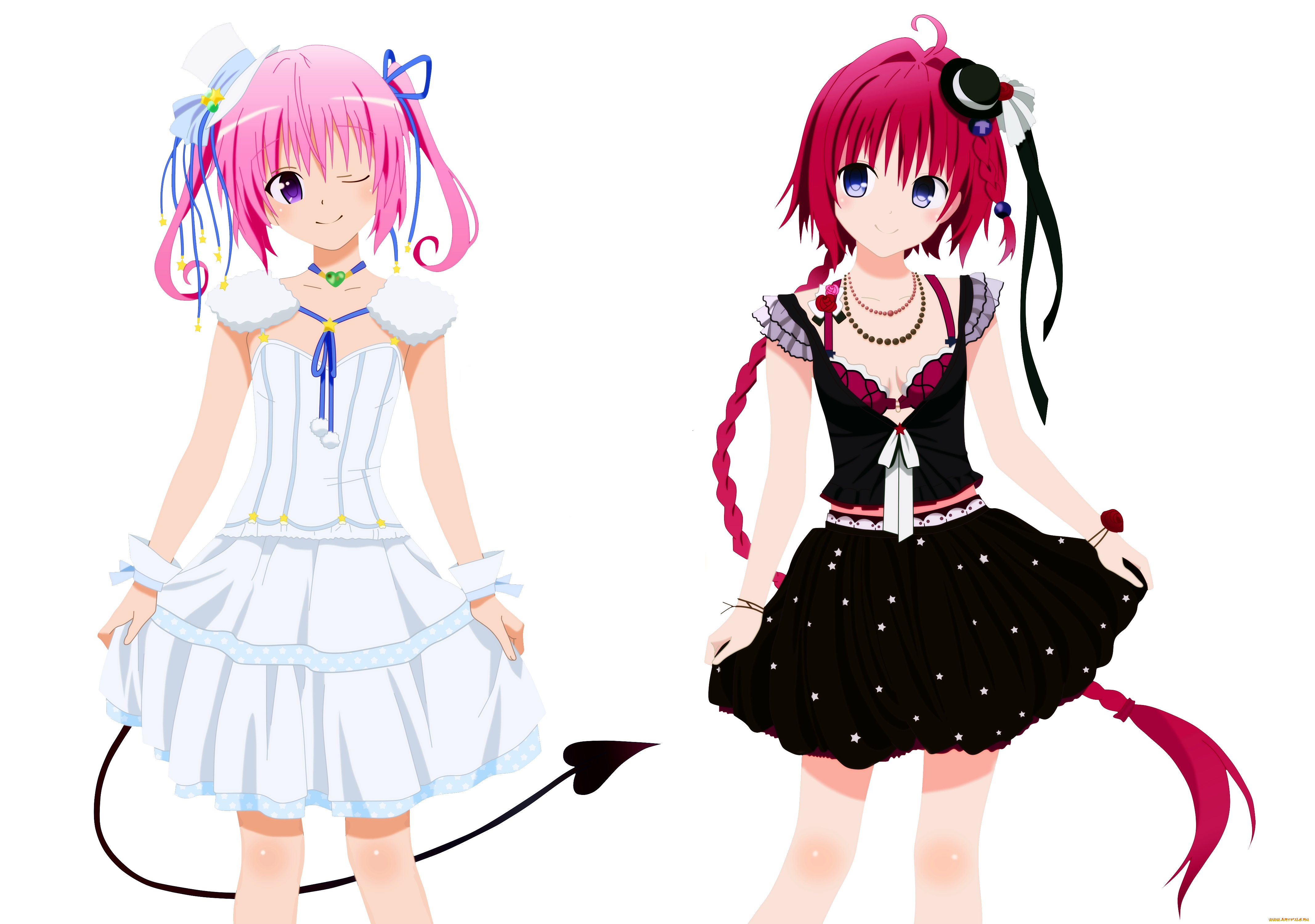 аниме, to, love, ru, девушки, фон, взгляд