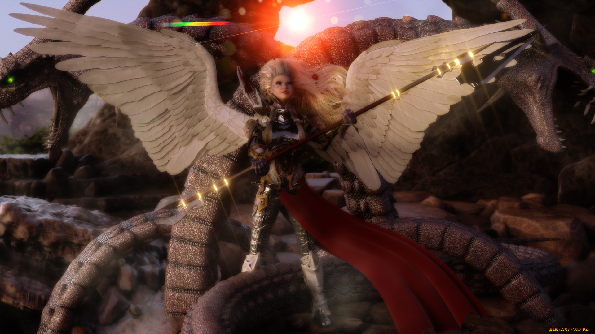 3д, графика, ангел, , angel, взгляд, фон, ангел, девочка