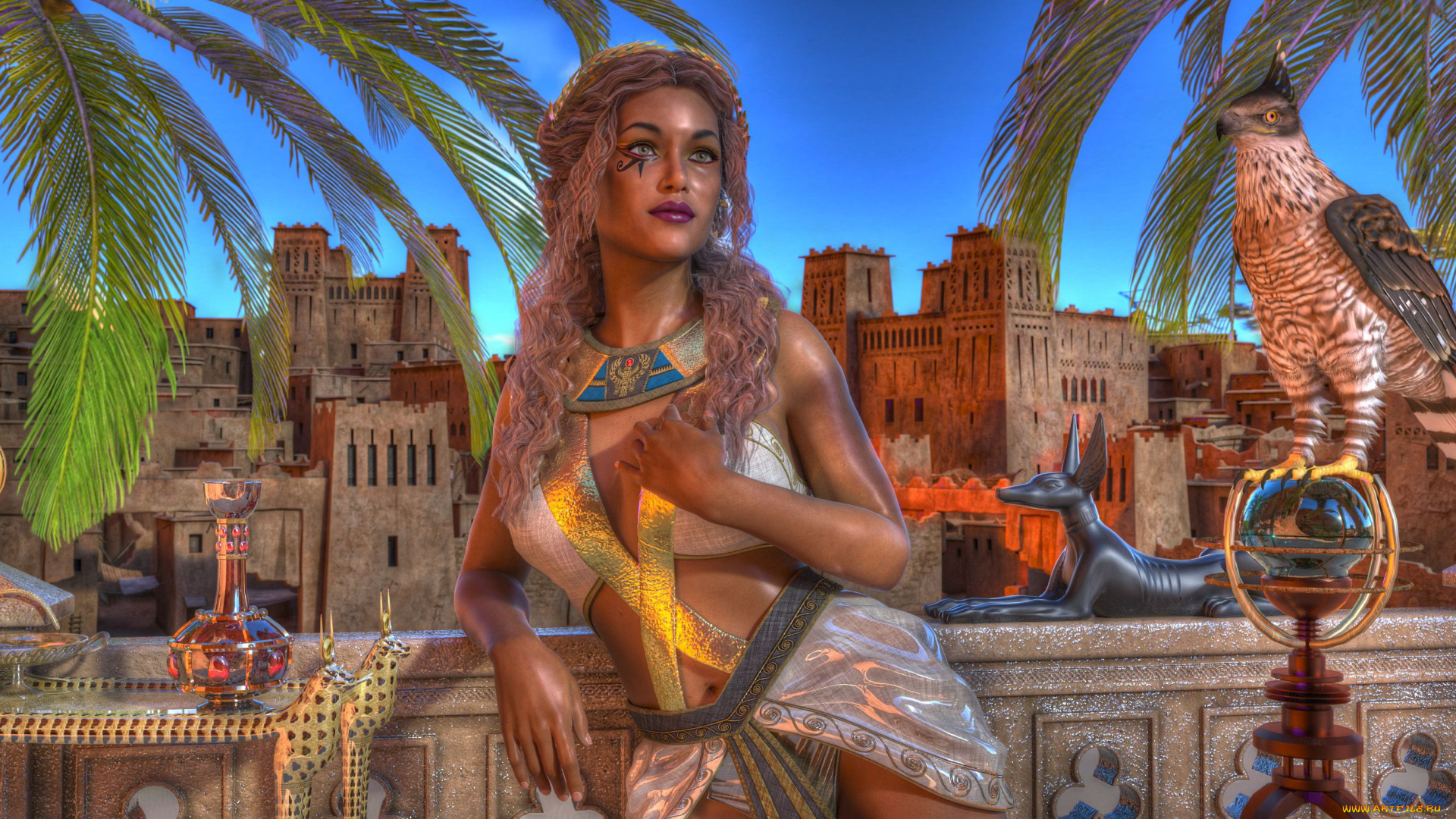 3д, графика, фантазия, , fantasy, девушка, фон, взгляд