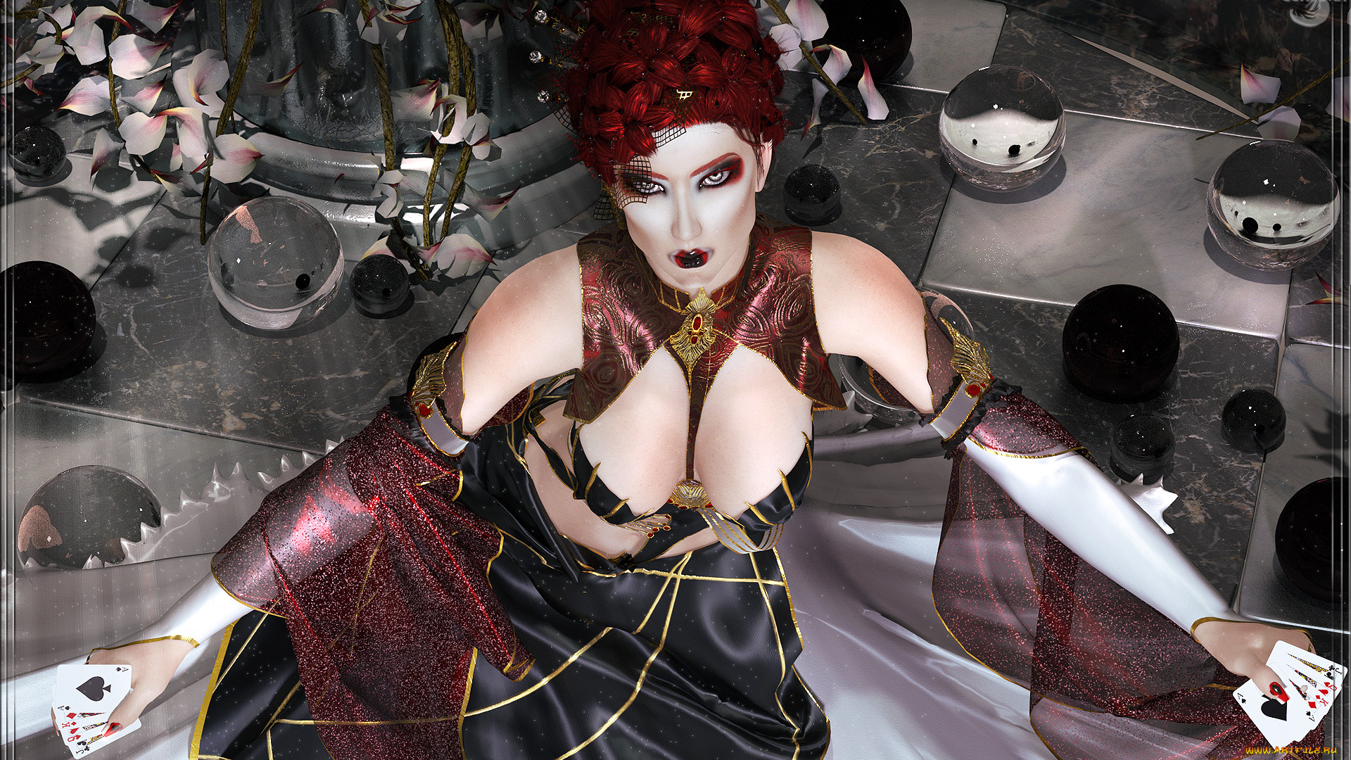 3д, графика, фантазия, , fantasy, фон, взгляд, девушка