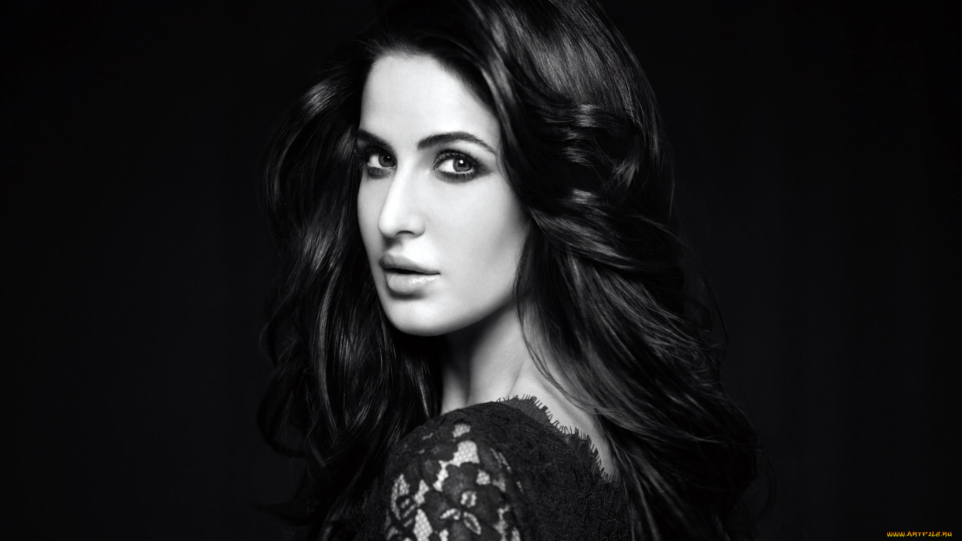 katrina, kaif, девушки, взгляд, кружево, брюнетка
