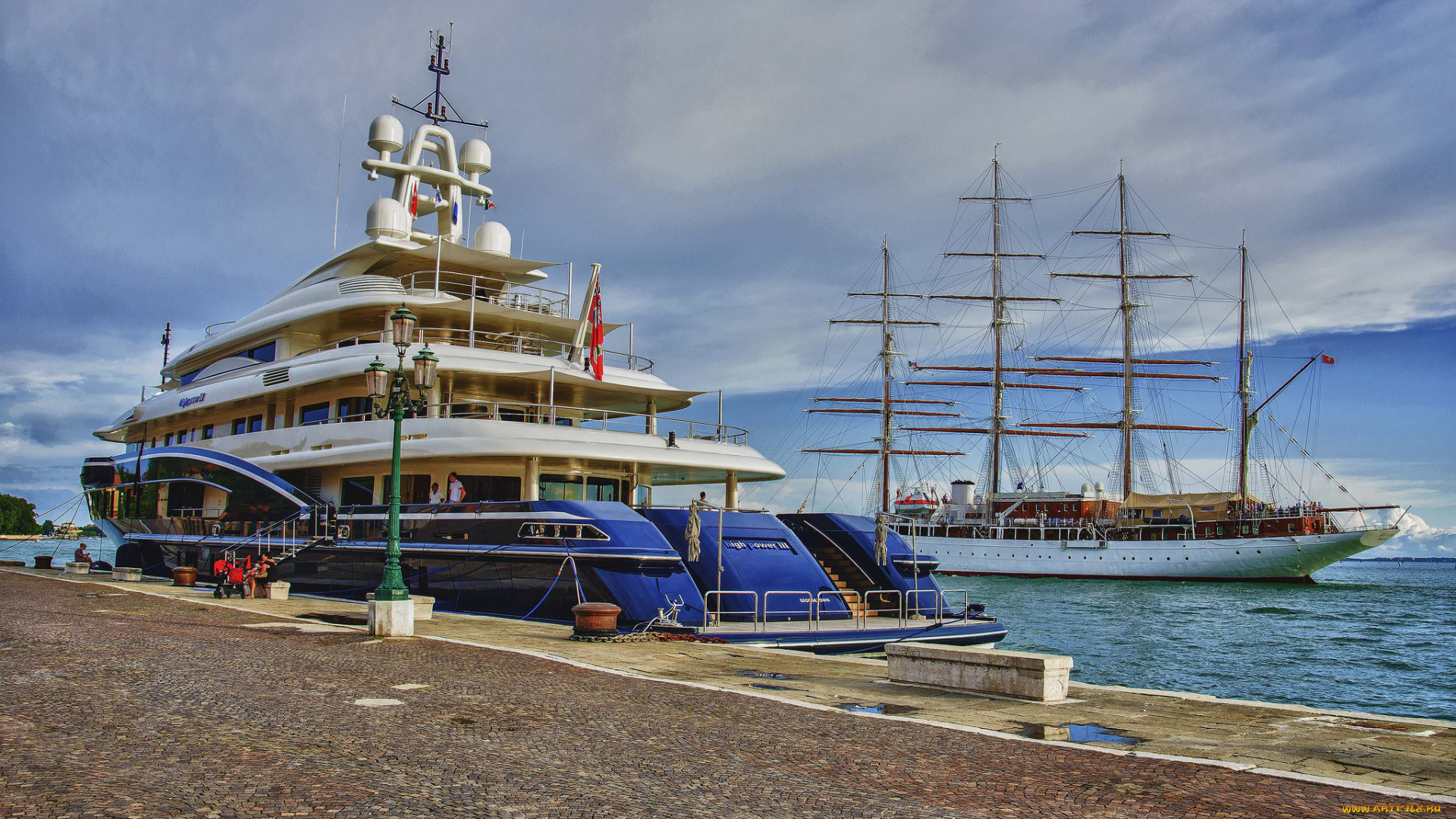 корабли, разные, вместе, причал