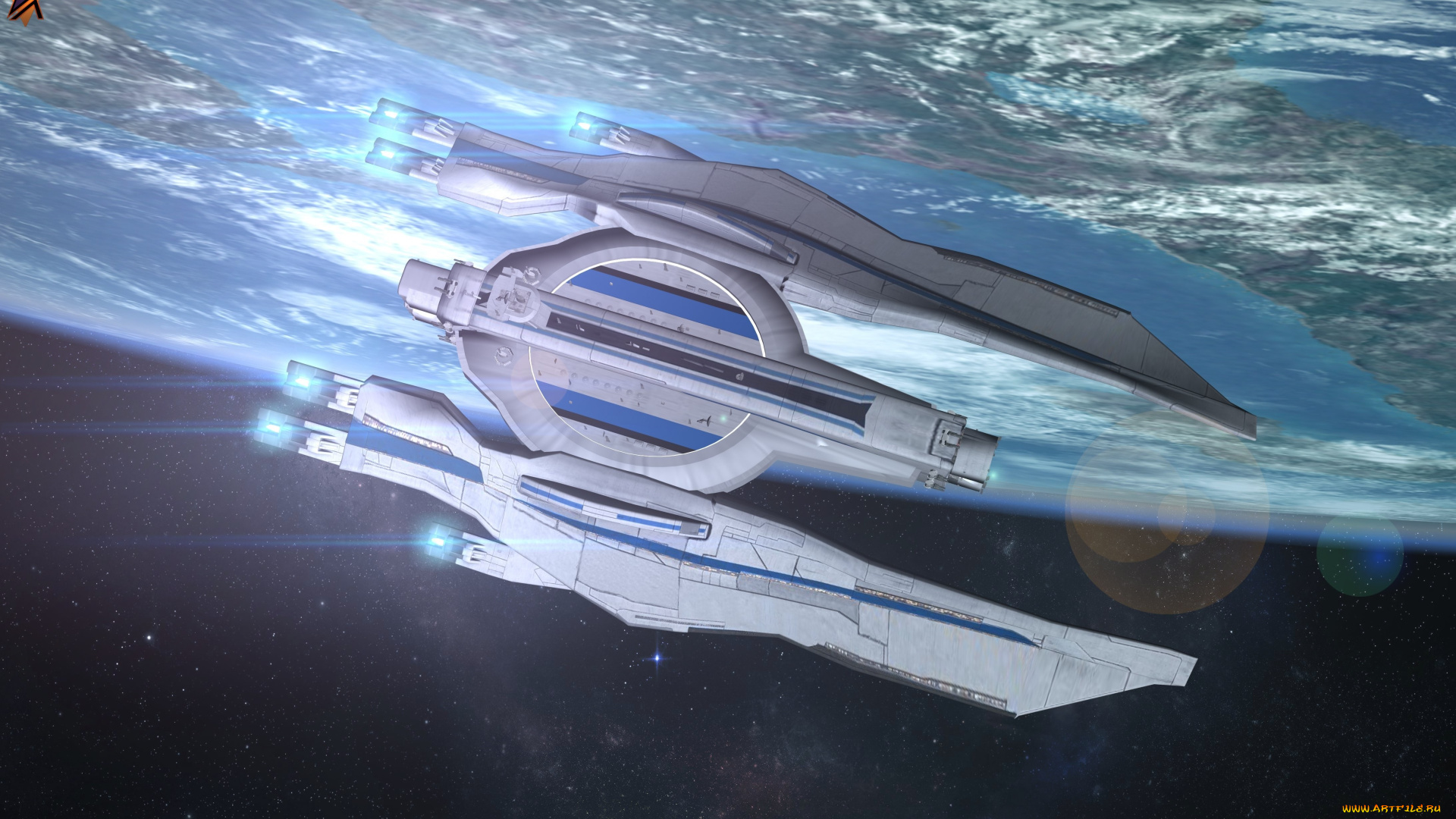 космос, арт, космический, корабль, полет, вселенная, планета