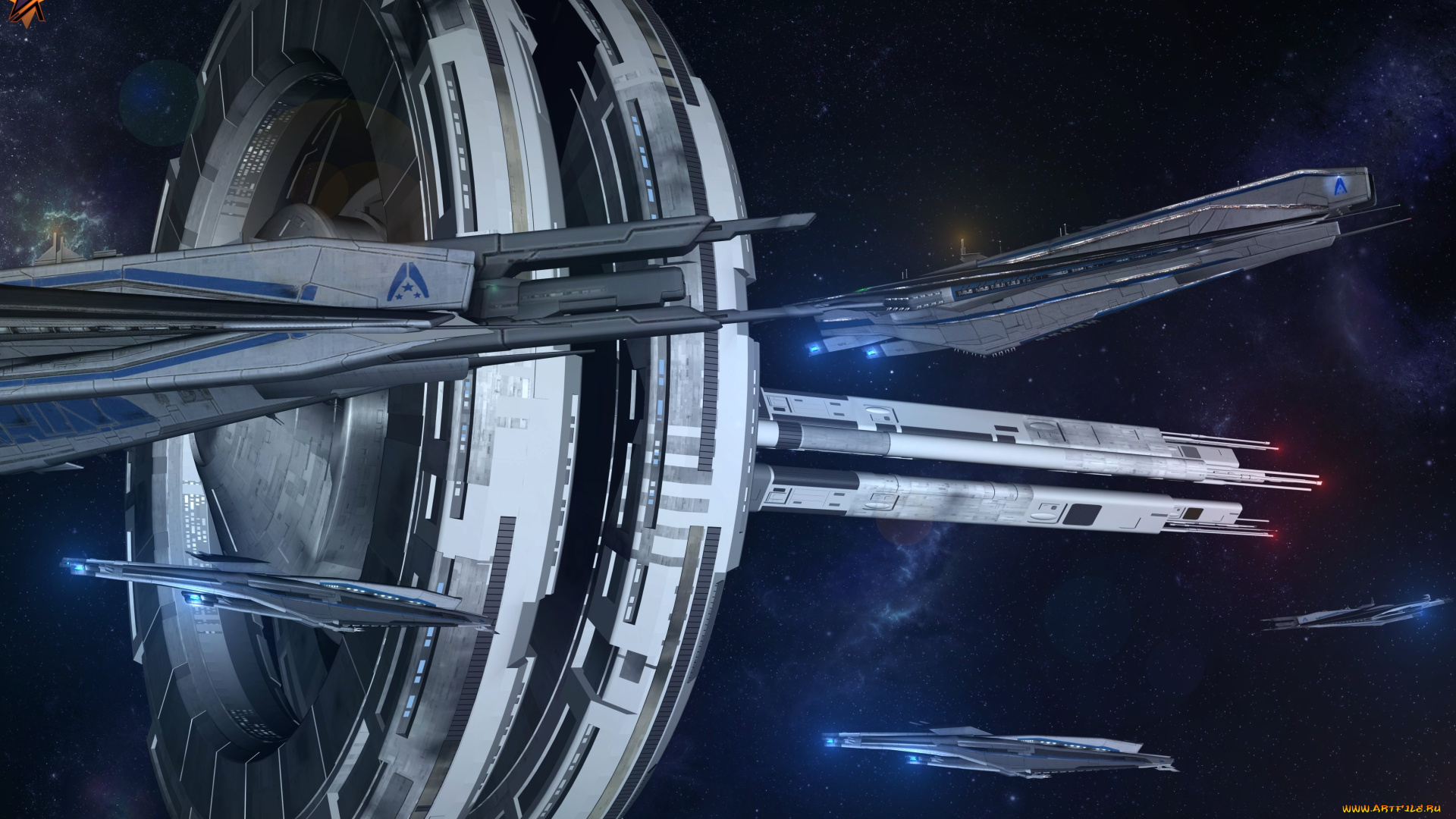 космос, арт, космический, корабль, полет, вселенная
