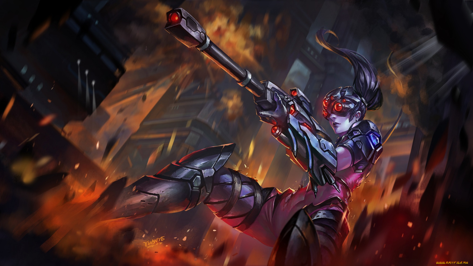 видео, игры, overwatch, девушка, оружие