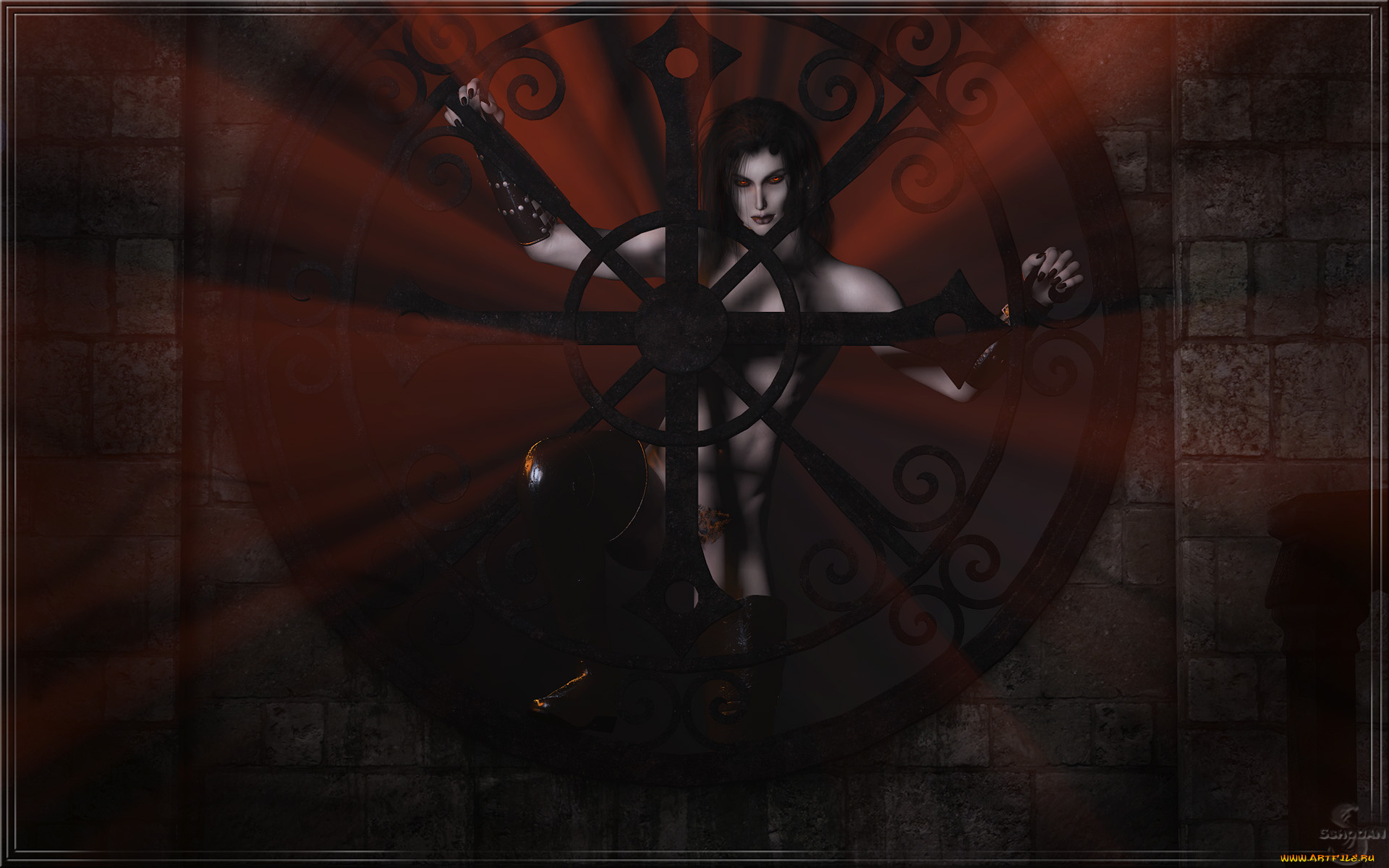 3д, графика, фантазия, , fantasy, девушка, взгляд, фон