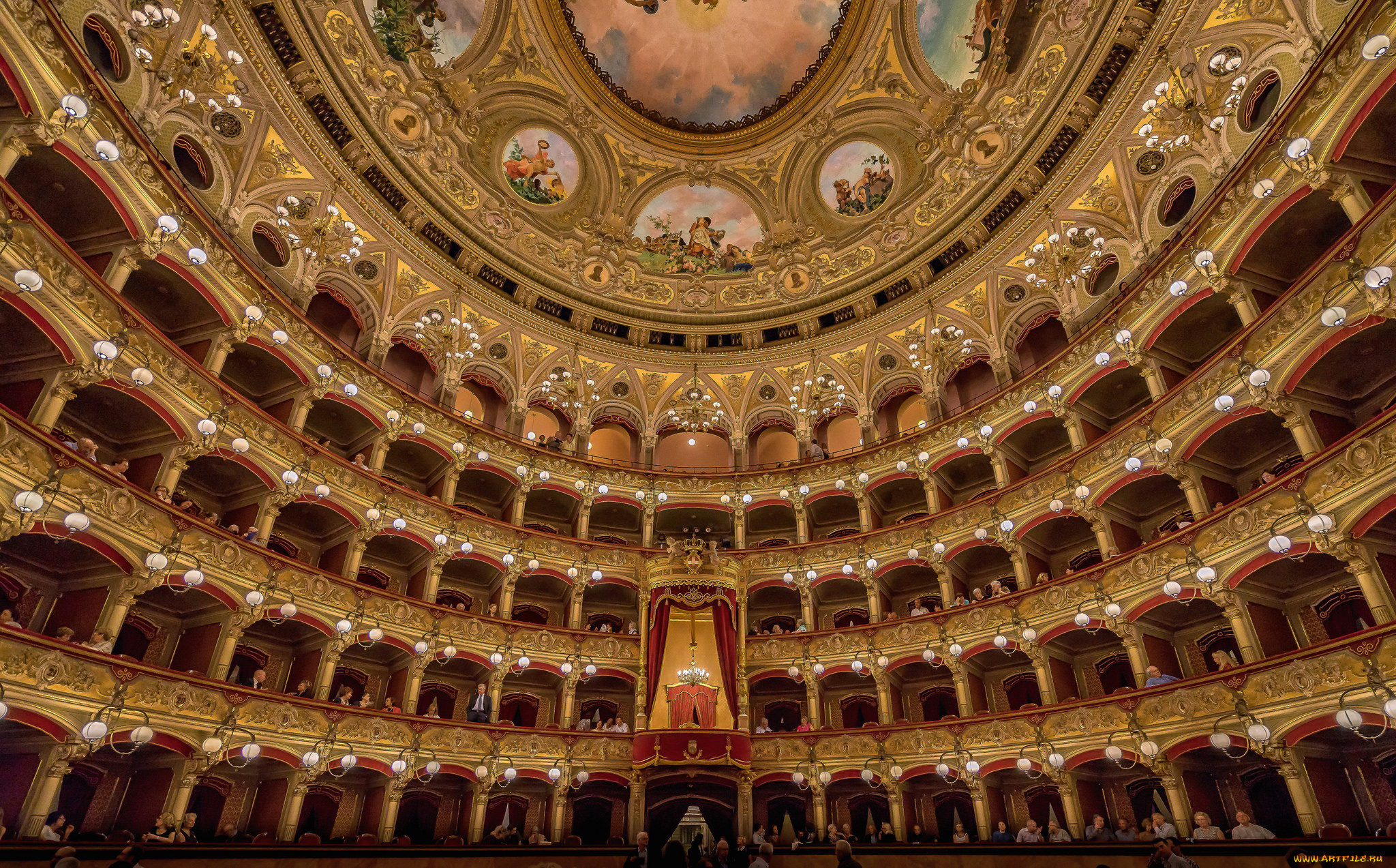 интерьер, театральные, , концертные, и, кинозалы, италия, сицилия, театр, массимо, беллини, катания, опера