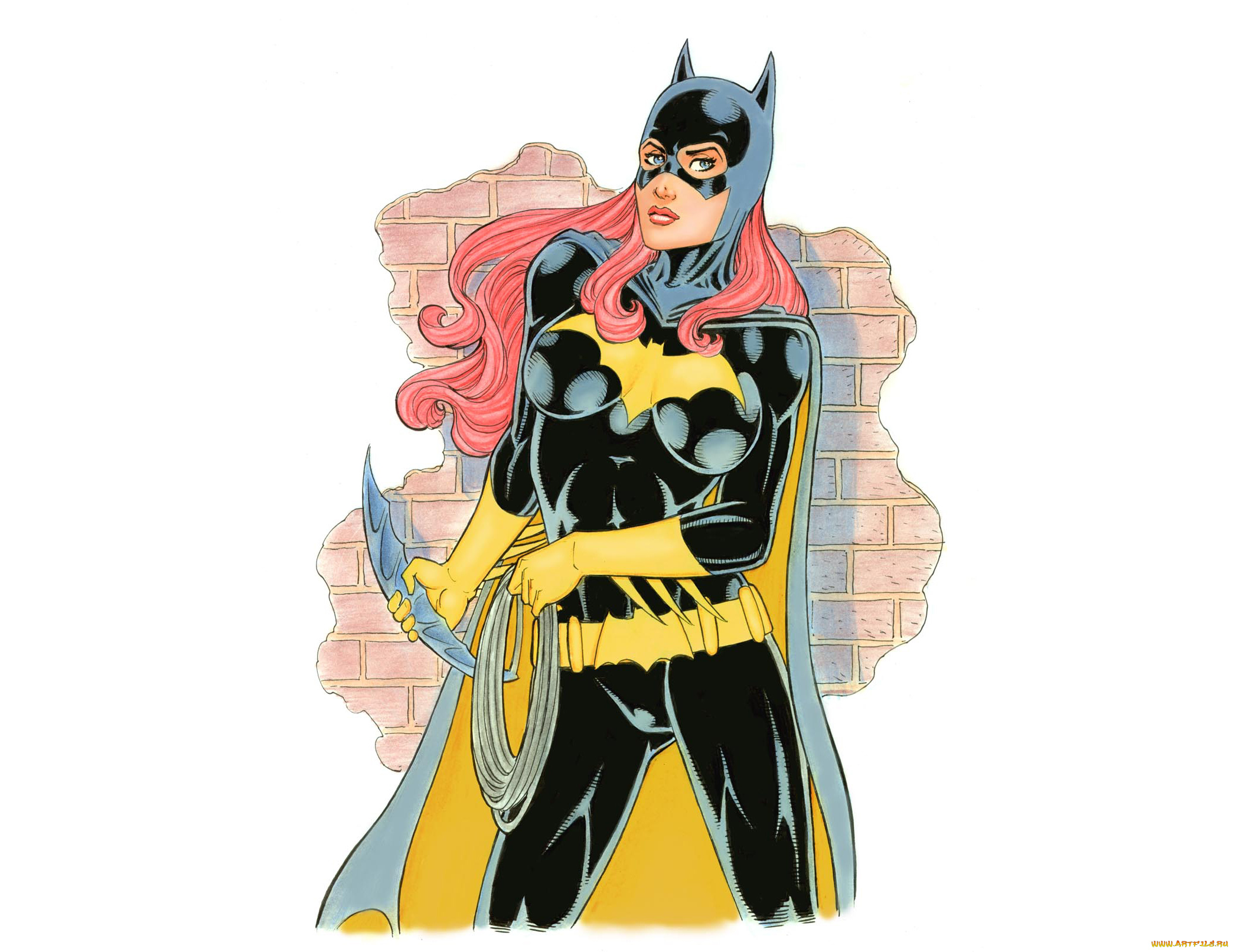 рисованное, комиксы, взгляд, маска, фон, плащ, униформа, девушка