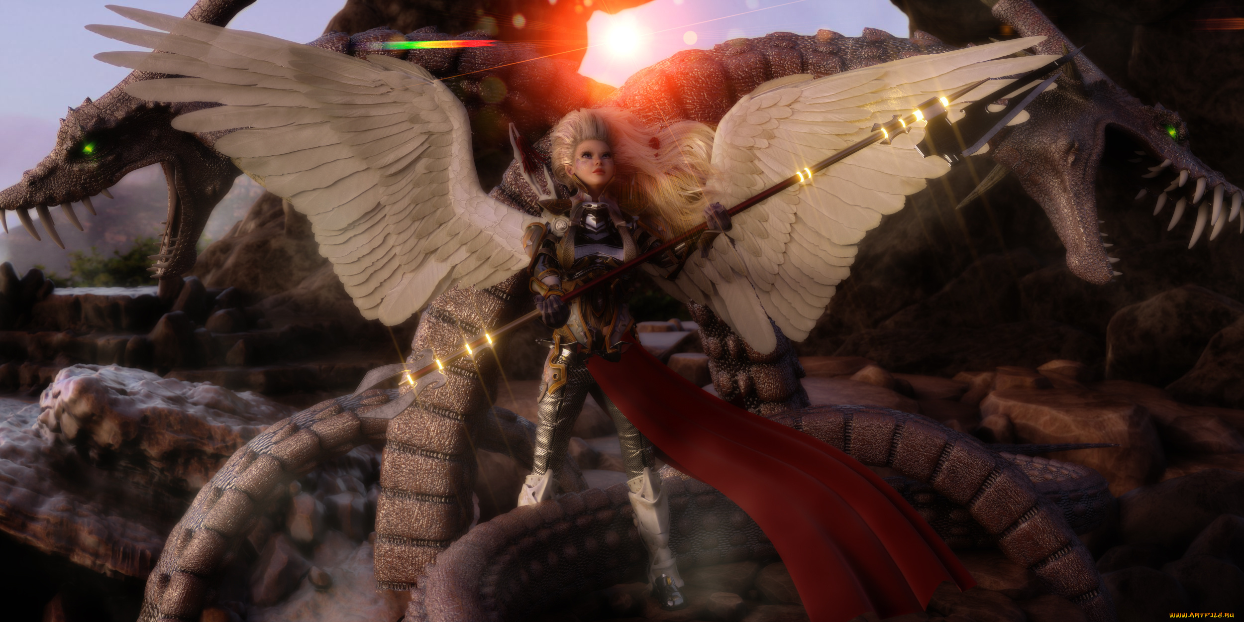 3д, графика, ангел, , angel, взгляд, фон, ангел, девочка