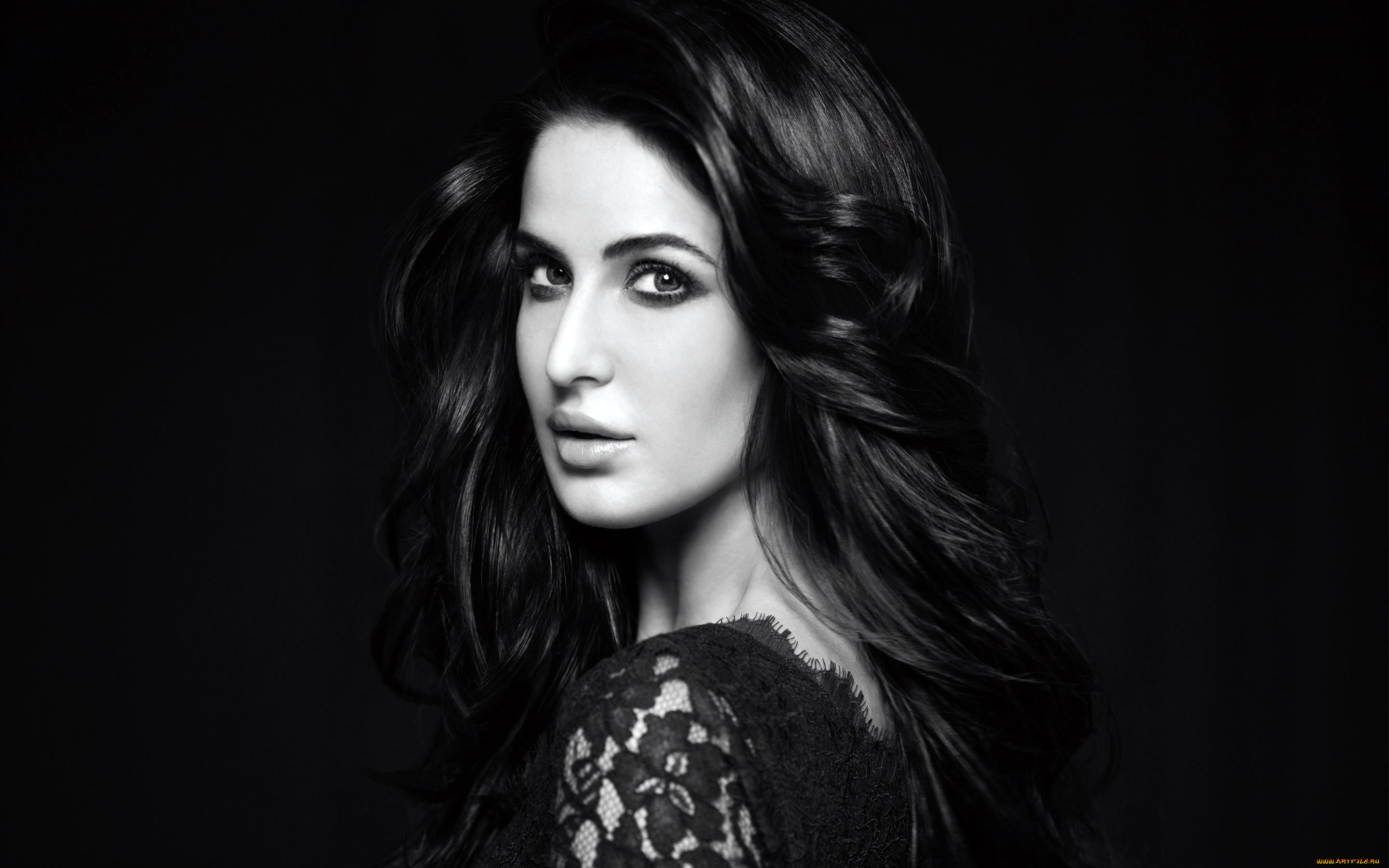 katrina, kaif, девушки, взгляд, кружево, брюнетка