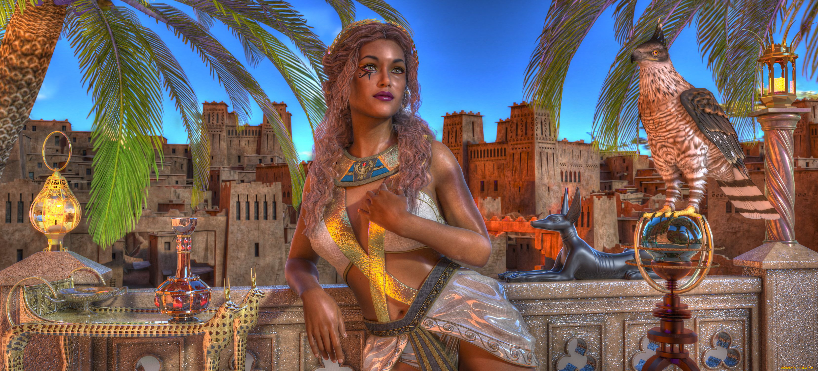 3д, графика, фантазия, , fantasy, девушка, фон, взгляд