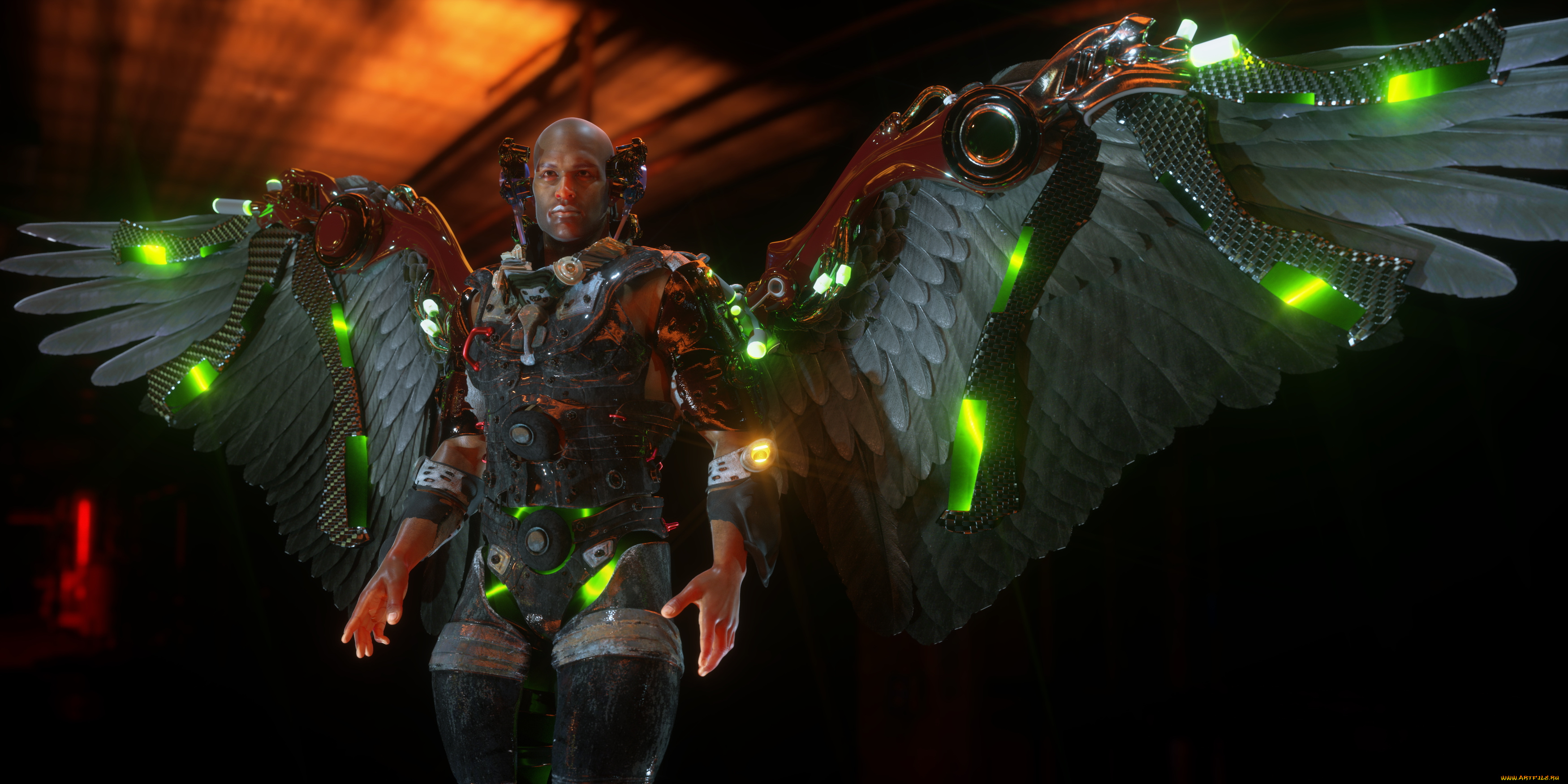 3д, графика, существа, , creatures, мужчина, взгляд, фон, демон