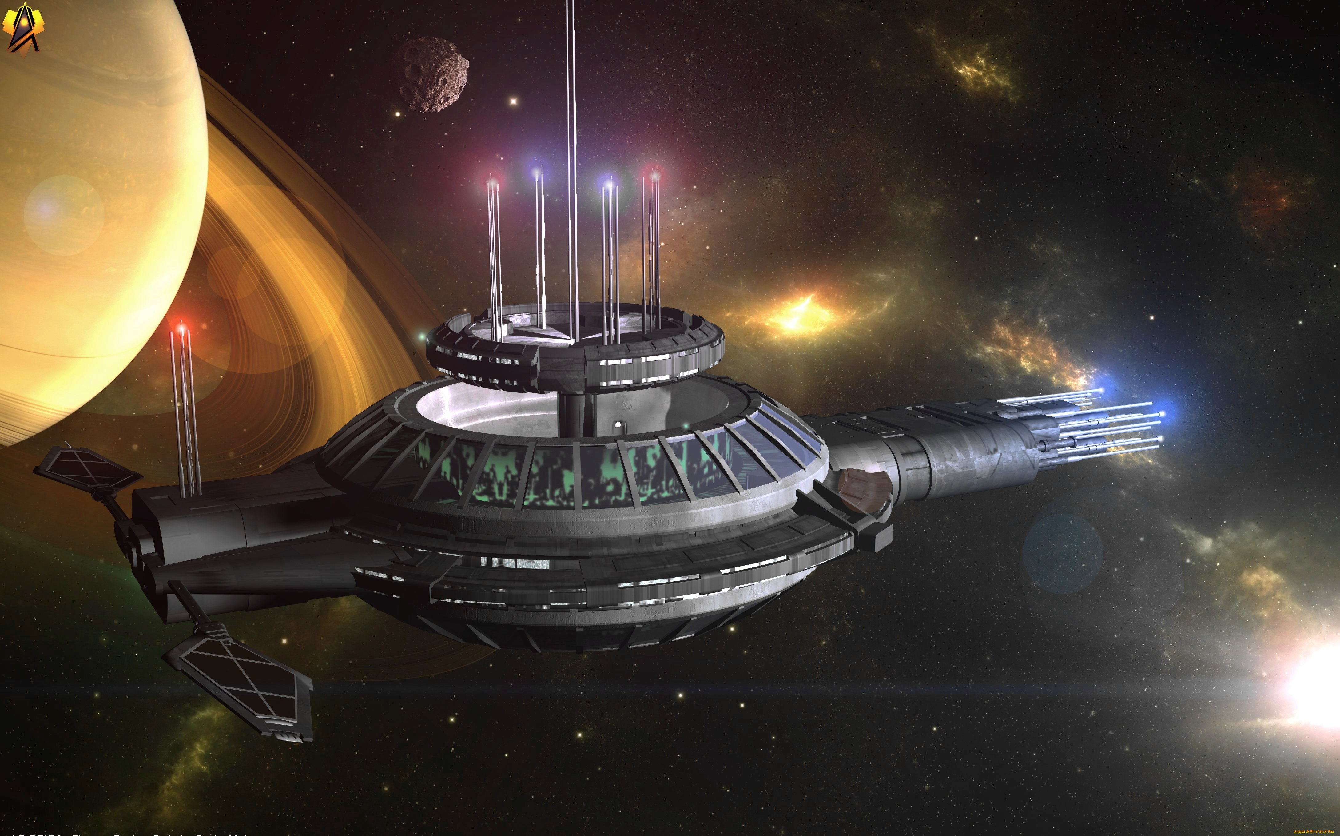 космос, арт, космический, корабль, полет, вселенная