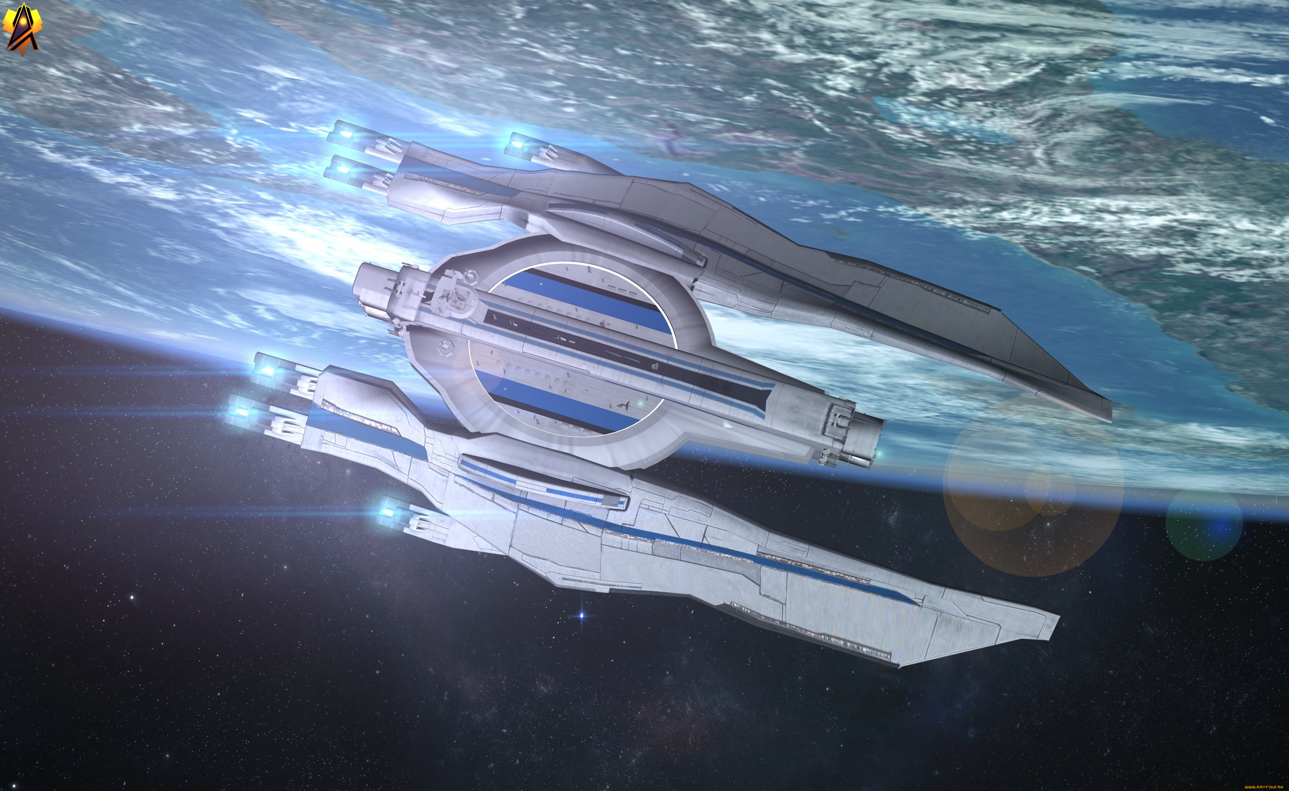 космос, арт, космический, корабль, полет, вселенная, планета