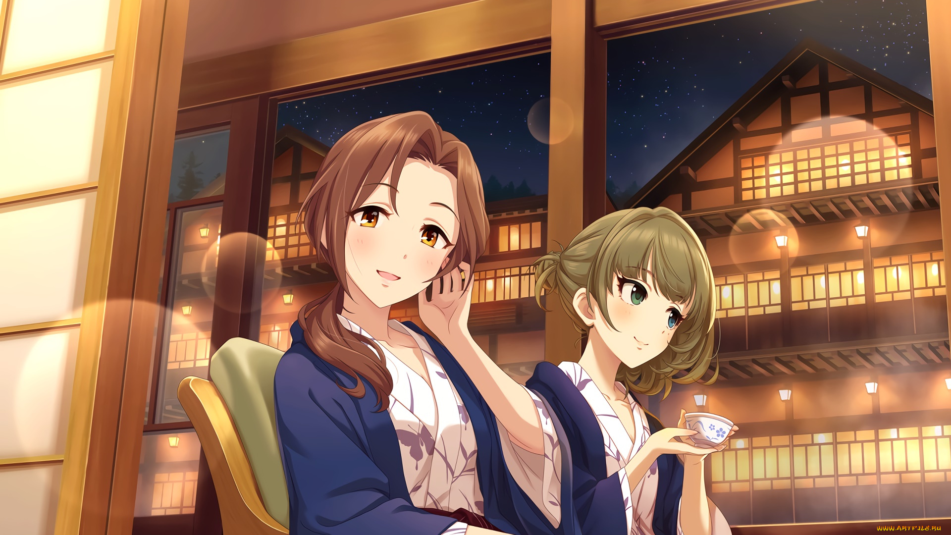 аниме, idolm@ster, фон, девушка, взгляд