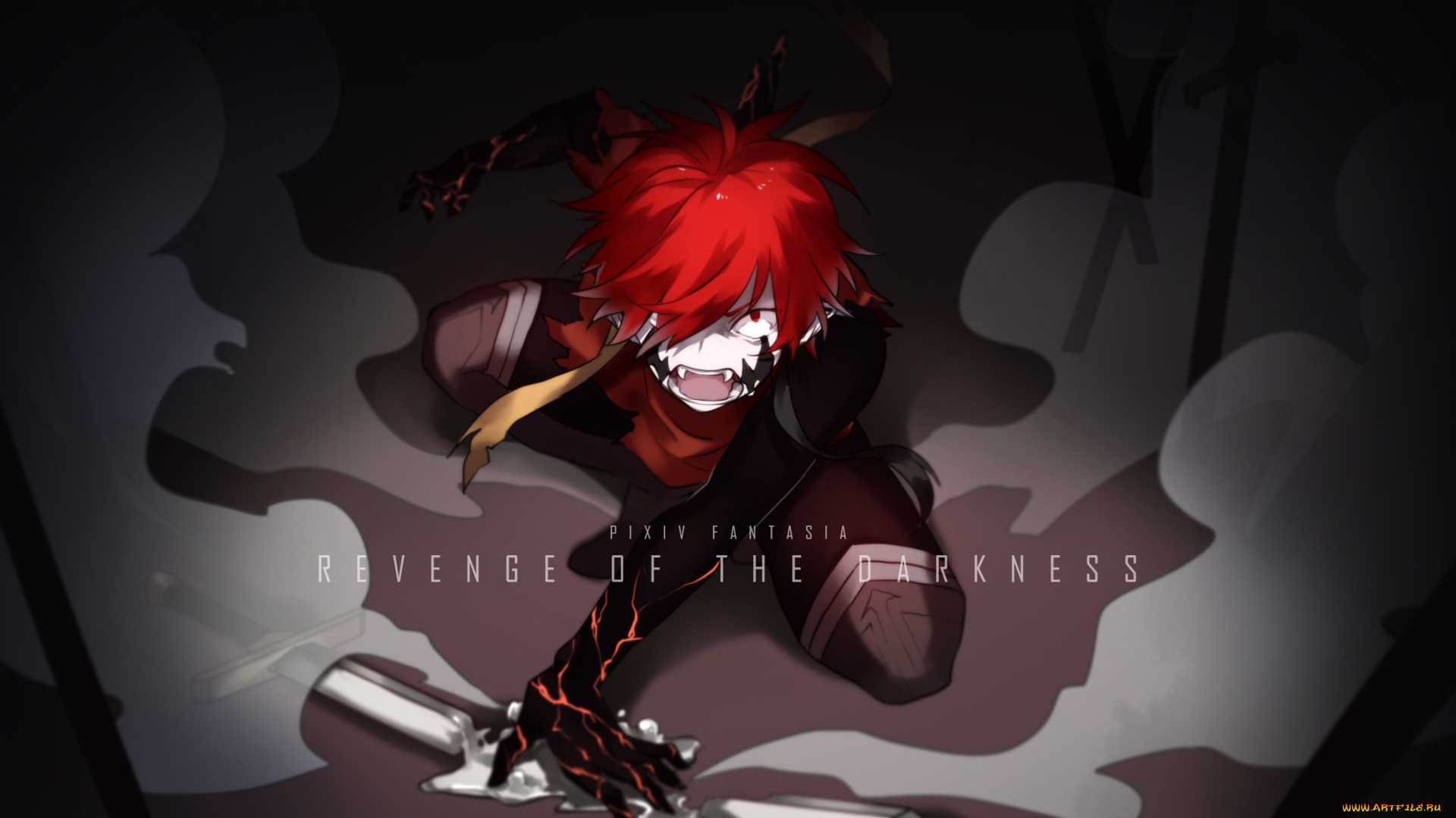 аниме, pixiv, fantasia, злость