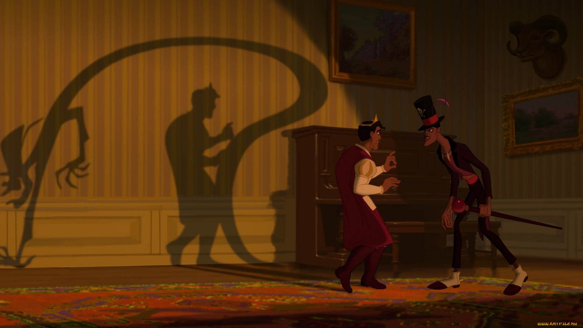 мультфильмы, the, princess, and, the, frog, комната, принц, картины, чучело, мчина