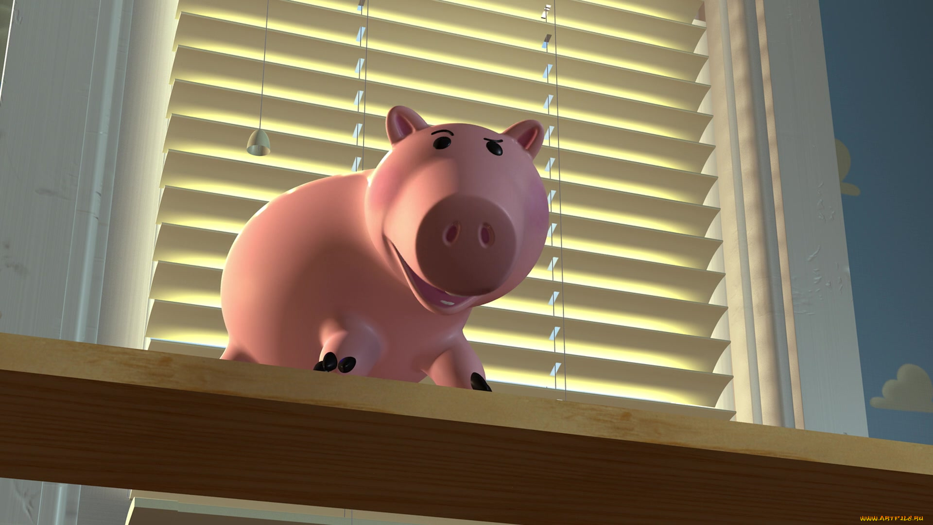 мультфильмы, toy, story, полка, поросенок, окно, свинья, игрушка