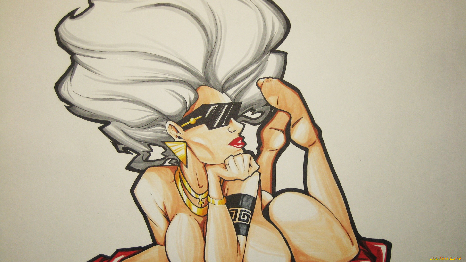 разное, арты, очки, украшение, женщина