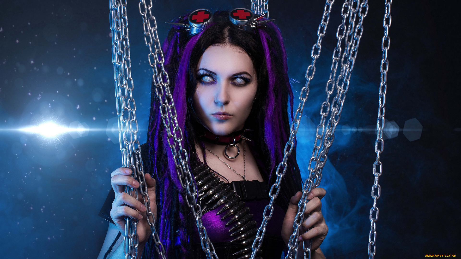 разное, cosplay, , косплей, взгляд, фон, девушка, цепь, униформа