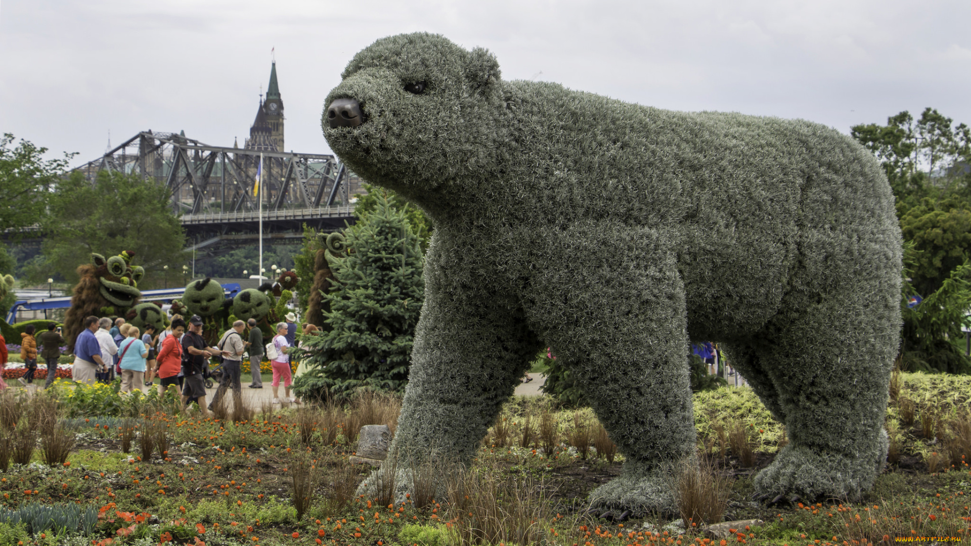 разное, садовые, и, парковые, скульптуры, парк, город, флора, скульптура
