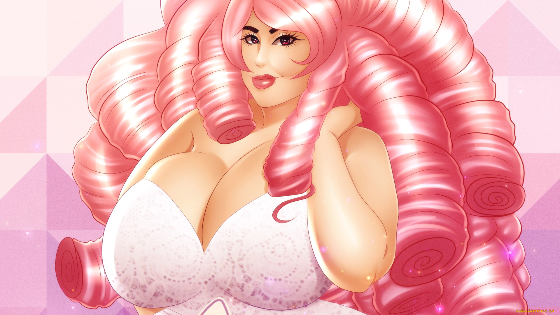 рисованное, люди, фон, взгляд, девушка