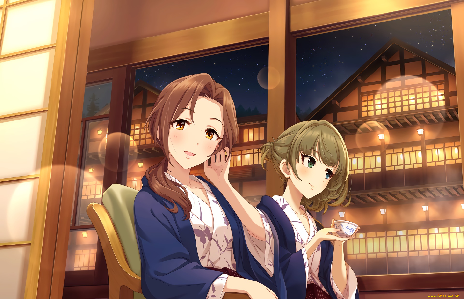 аниме, idolm@ster, фон, девушка, взгляд