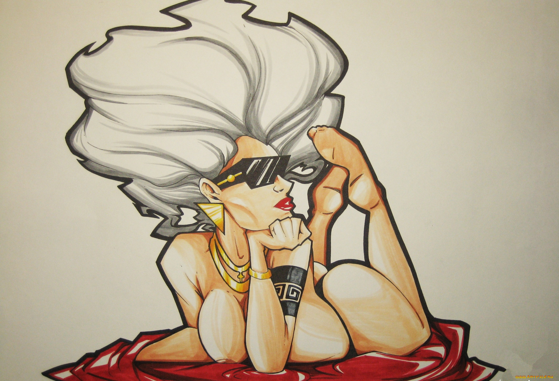 разное, арты, очки, украшение, женщина