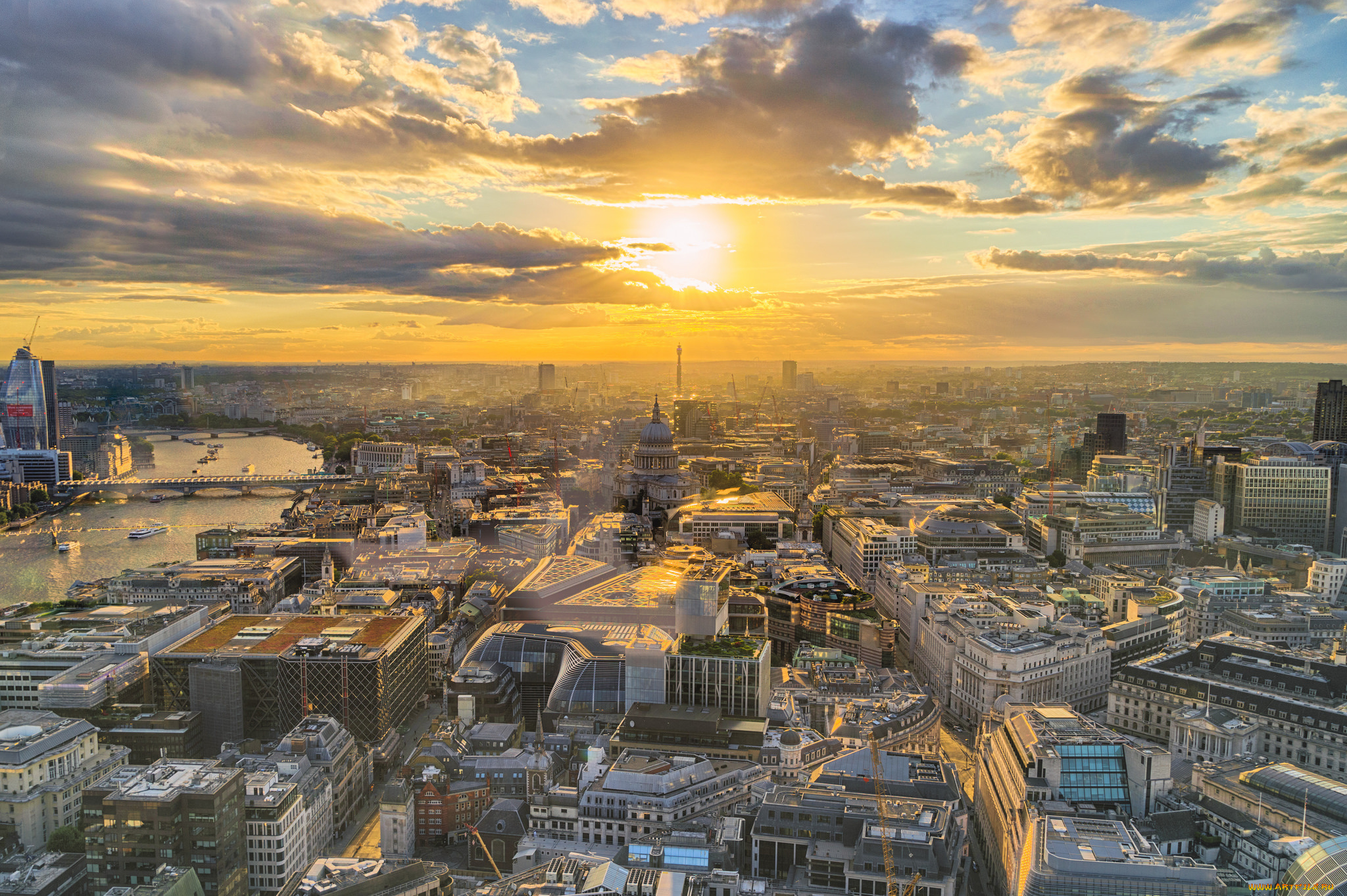 города, -, панорамы, простор