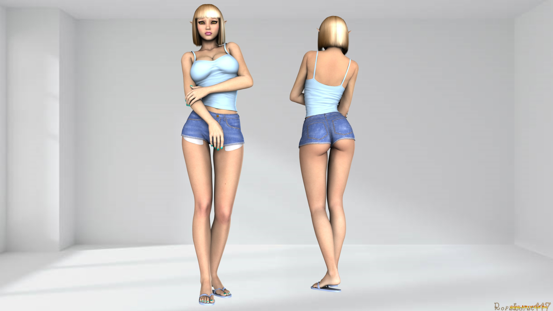 3д, графика, эльфы, , elves, фон, взгляд, эльфийки