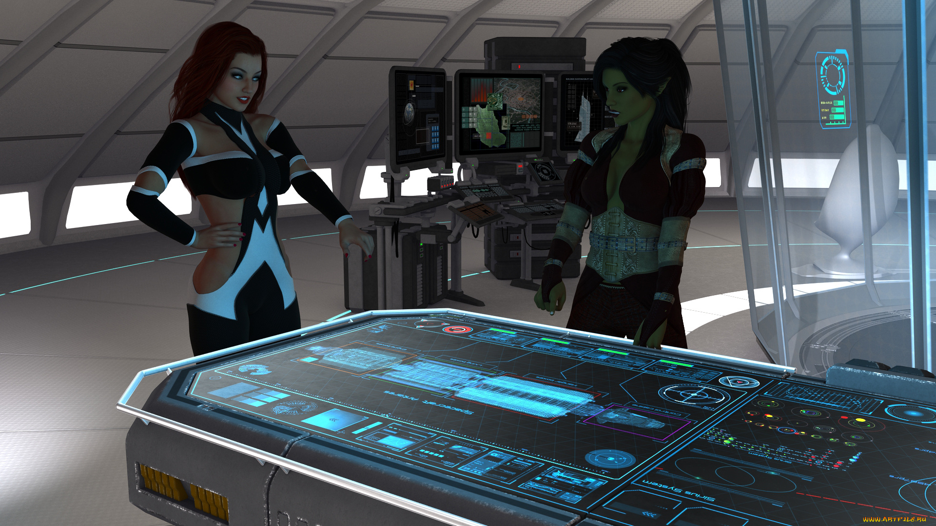 3д, графика, фантазия, , fantasy, фон, взгляд, девушки