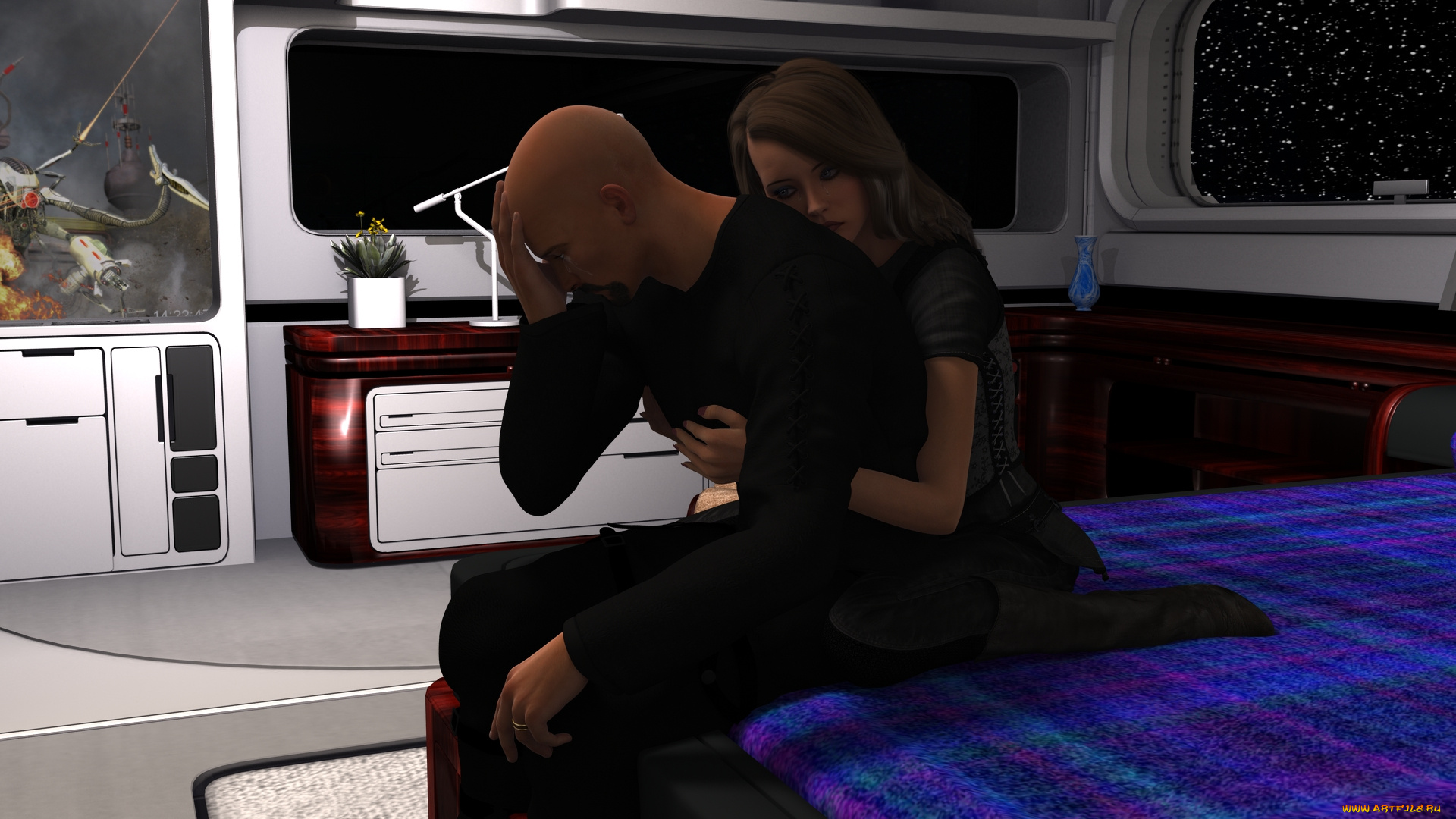 3д, графика, фантазия, , fantasy, фон, взгляд, девушка