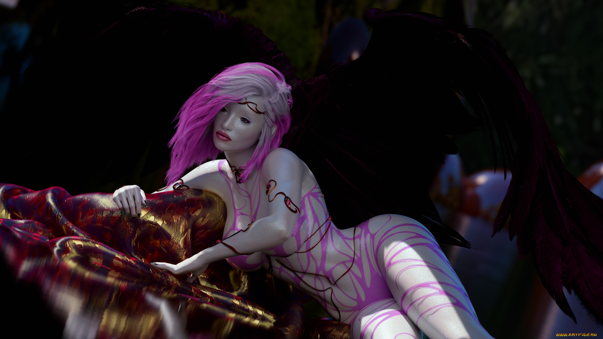 3д, графика, фантазия, , fantasy, фон, взгляд, девушка