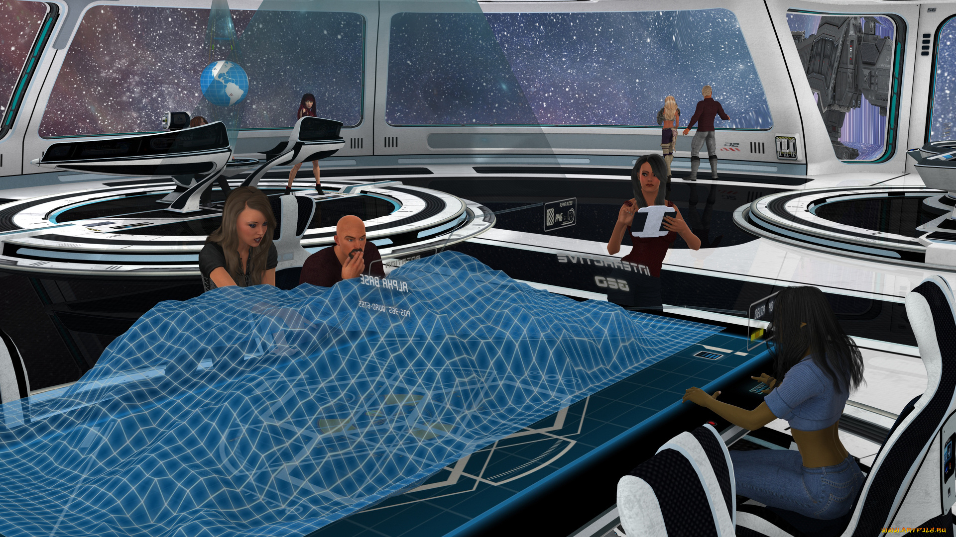 3д, графика, фантазия, , fantasy, фон, взгляд, девушки