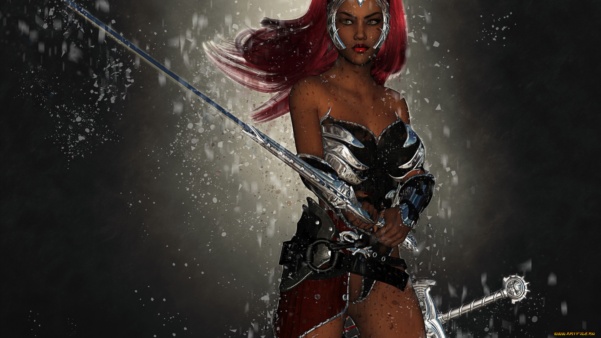 3д, графика, фантазия, , fantasy, фон, взгляд, девушка