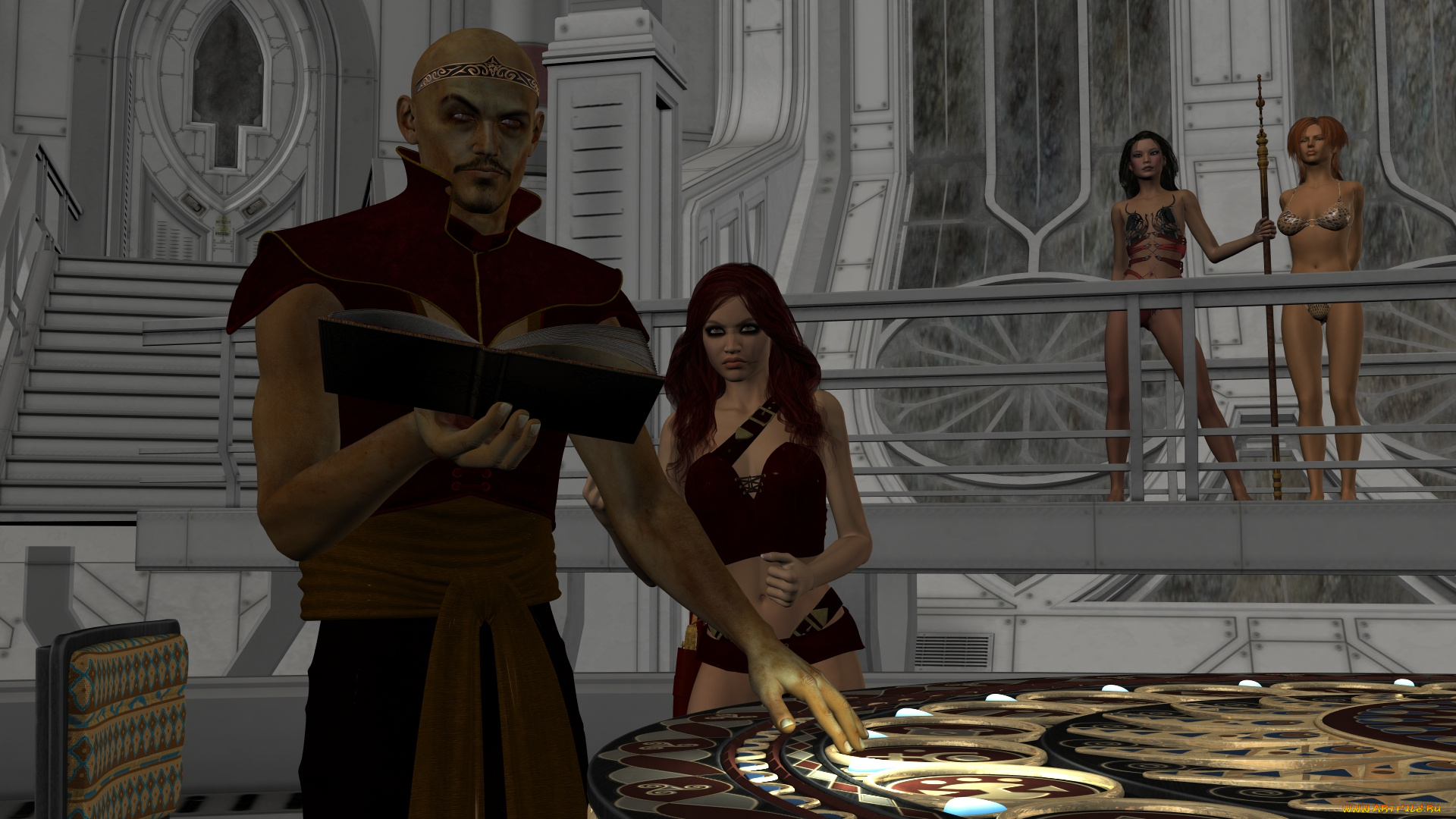 3д, графика, фантазия, , fantasy, мужчина, фон, взгляд, девушка