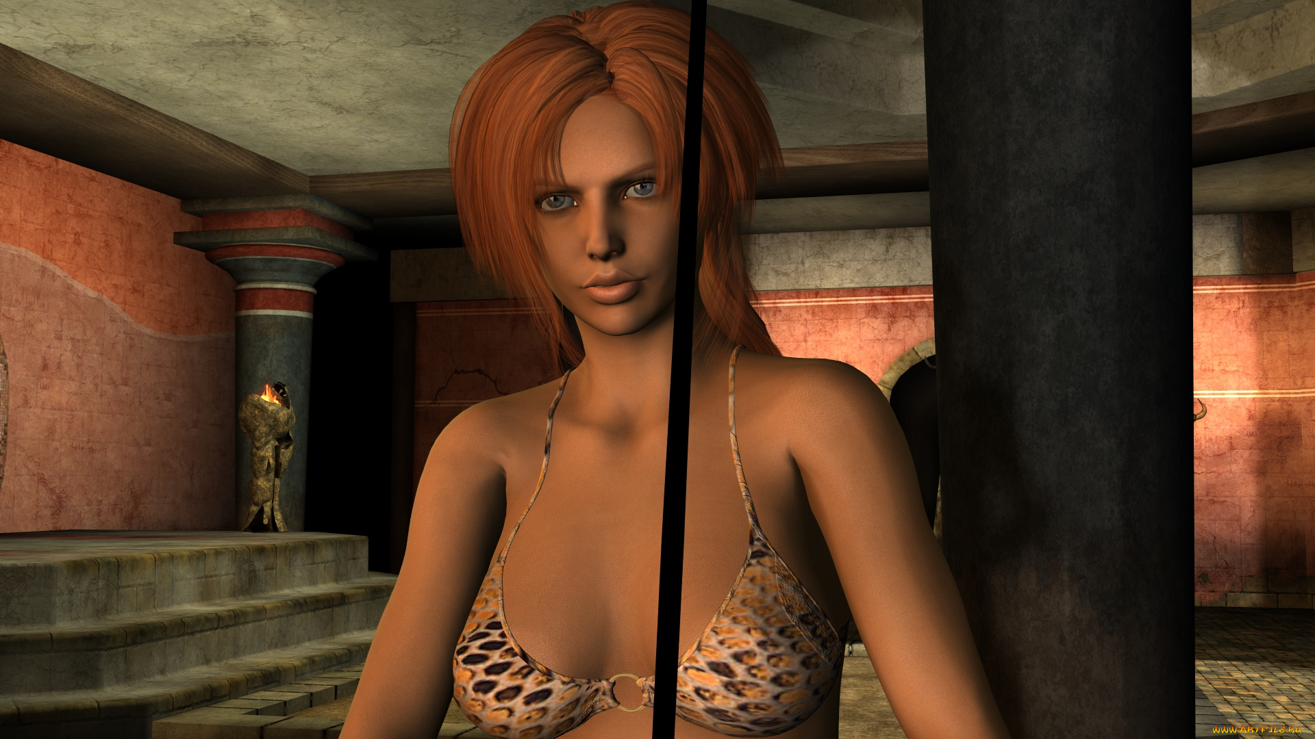 3д, графика, фантазия, , fantasy, змея, фон, взгляд, девушка