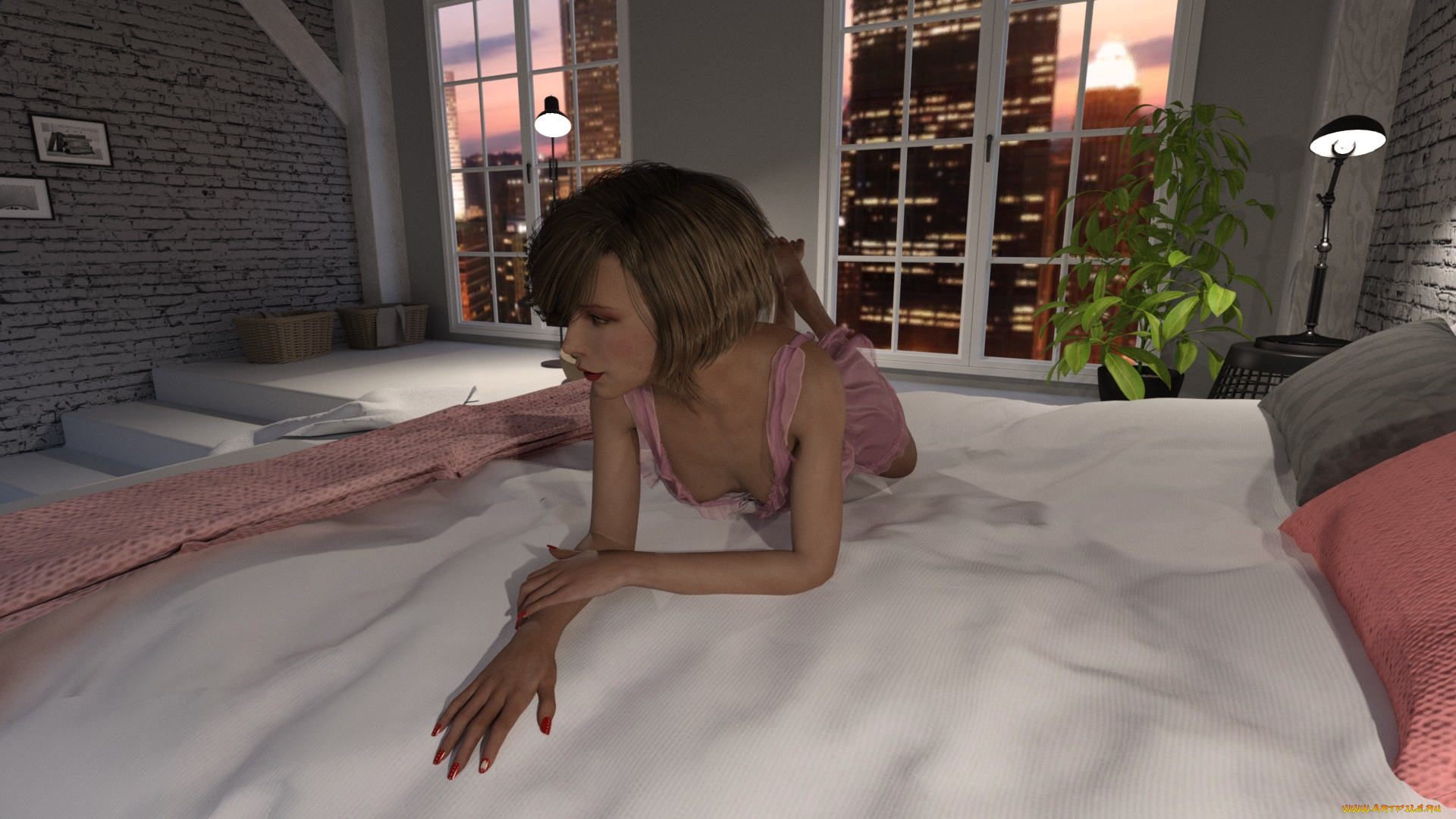 3д, графика, люди, , people, фон, взгляд, девушка