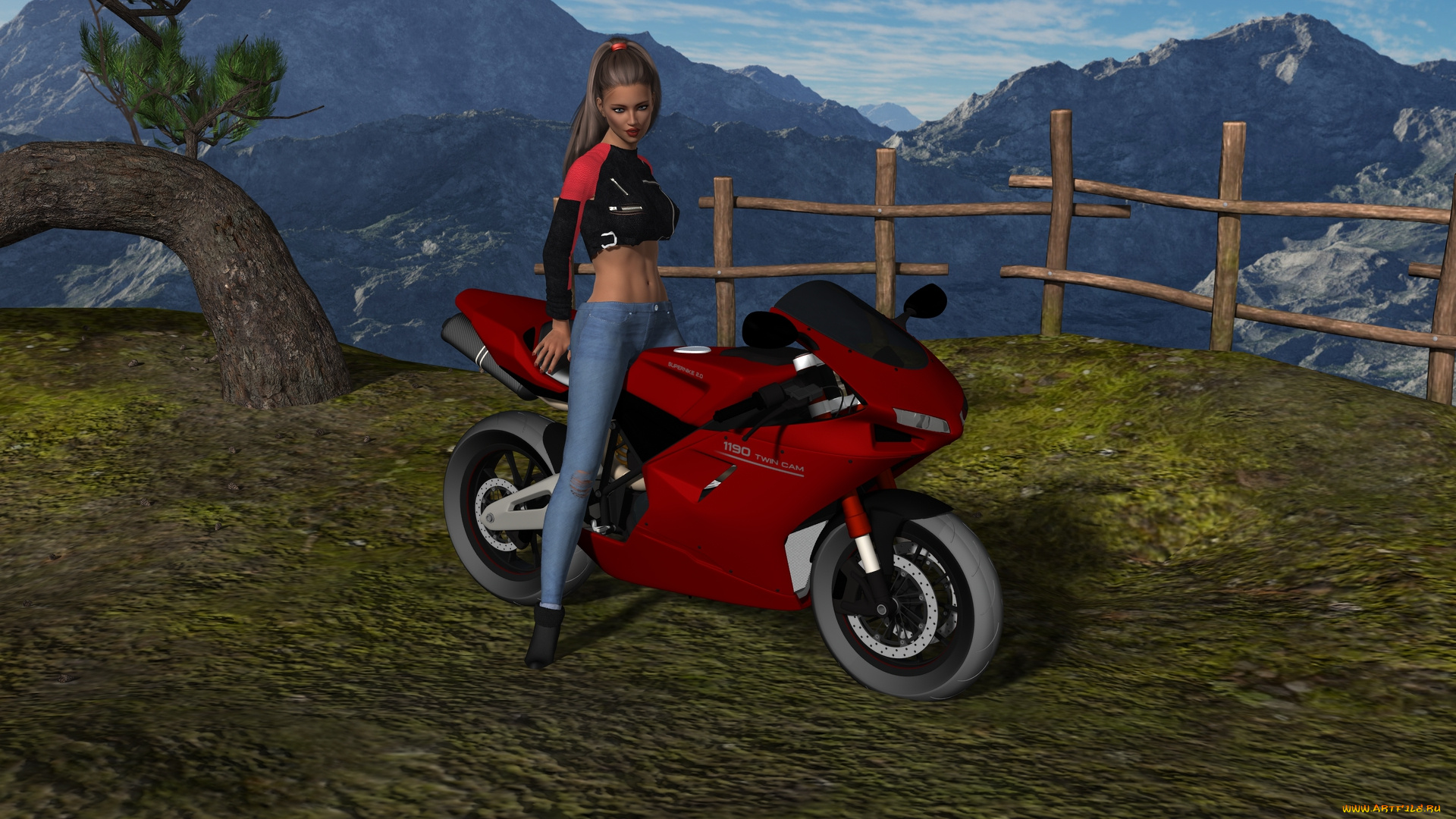 3д, графика, люди, и, животные, , people, and, animals, фон, взгляд, девушка